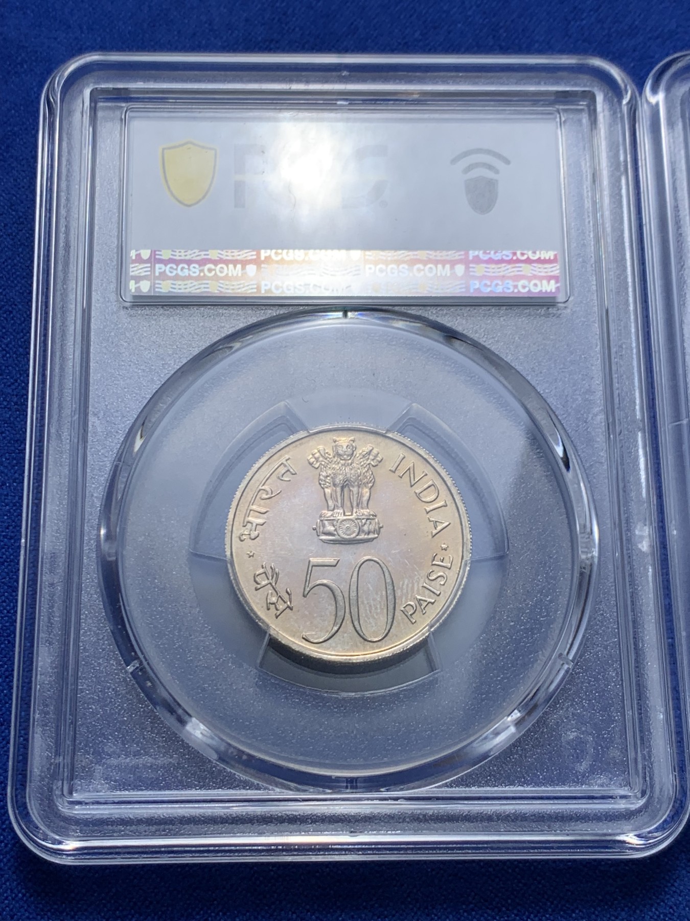 《竞宝斋》第260场-周日，周一，周二 3场连拍 (全场包邮) 3枚一组 PCGS MS63/65 印度1973年F.A.O.银币两枚+MS66镍币一枚