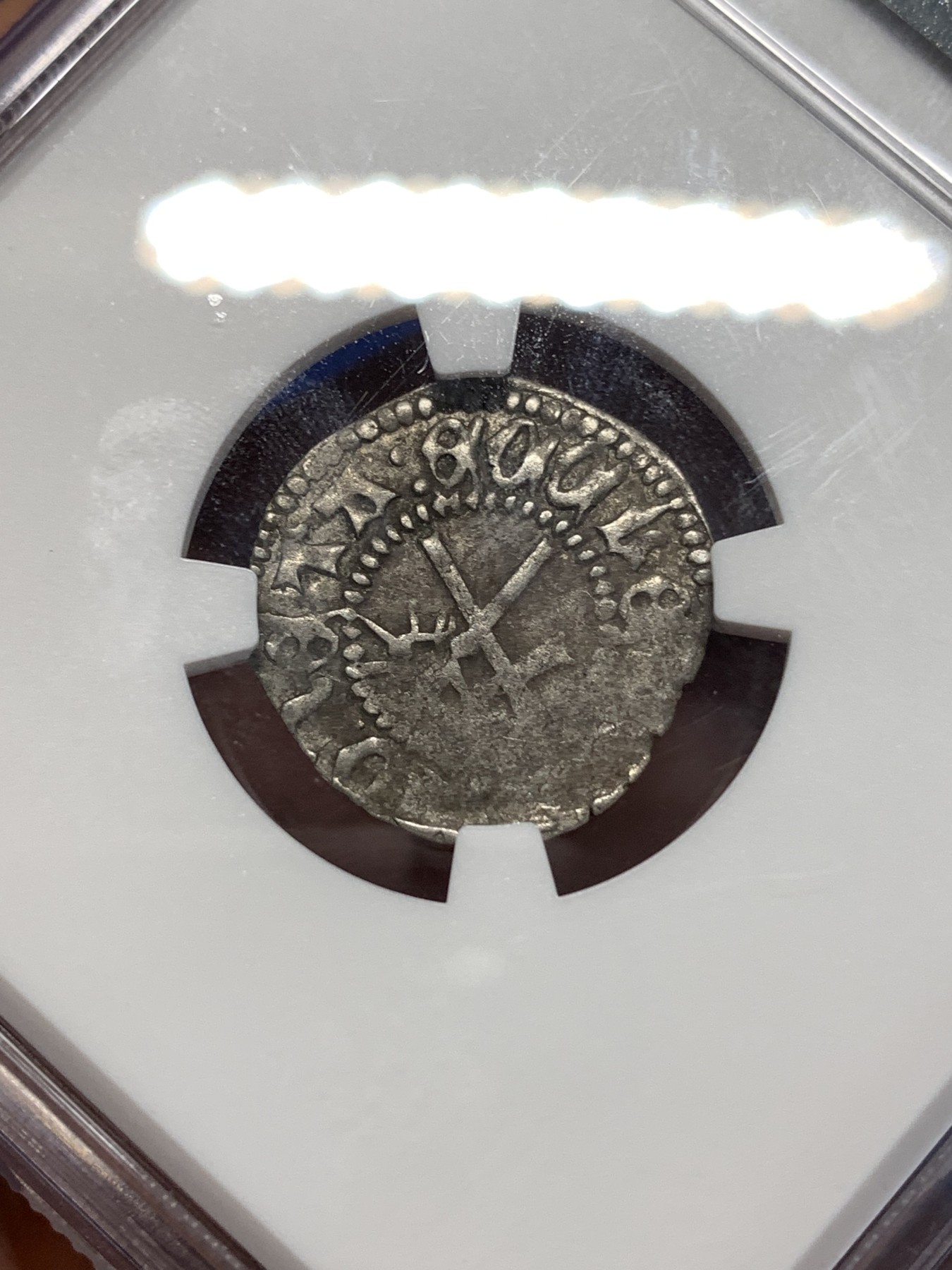 《竞宝斋》第260场-周日，周一，周二 3场连拍 (全场包邮) NGC XF45 中世纪条顿骑士团1先令银币 1479-1484年 三大骑士团之一 该银币由利沃尼亚里加（RIGA）的骑士团发行 团长缺位 里加是条顿骑士团在波罗的海地区的总部