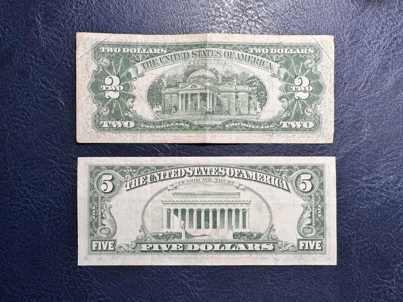 收藏联盟Quantum Auction 第340期拍卖  美国政府券1963年2元和联邦储备券1981年5元 非全新 品相如图 都是AA冠