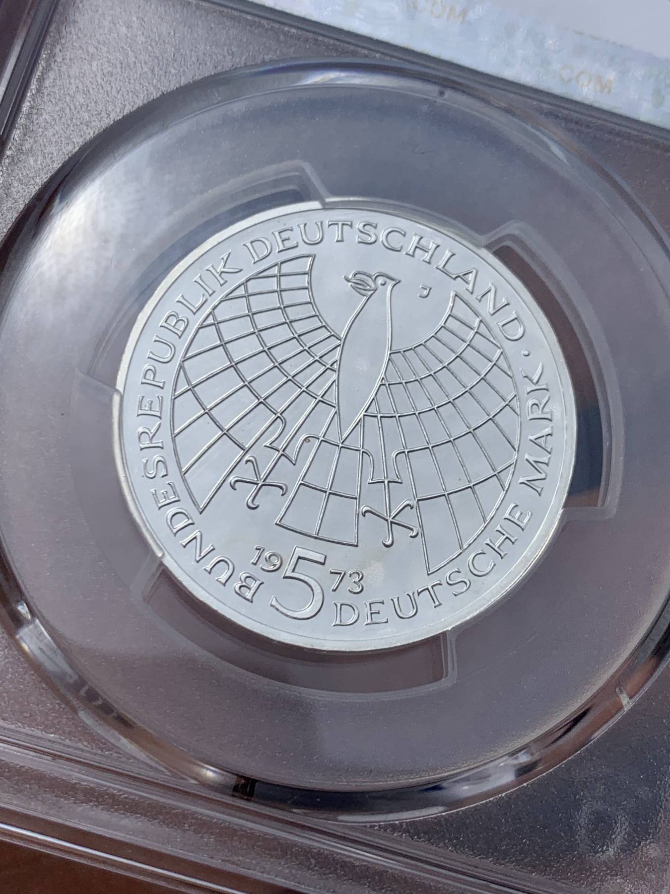 《竞宝斋》第260场-周日，周一，周二 3场连拍 (全场包邮) PCGS金盾 PR68CAM 德国1973年哥白尼日心说5马克精制银币