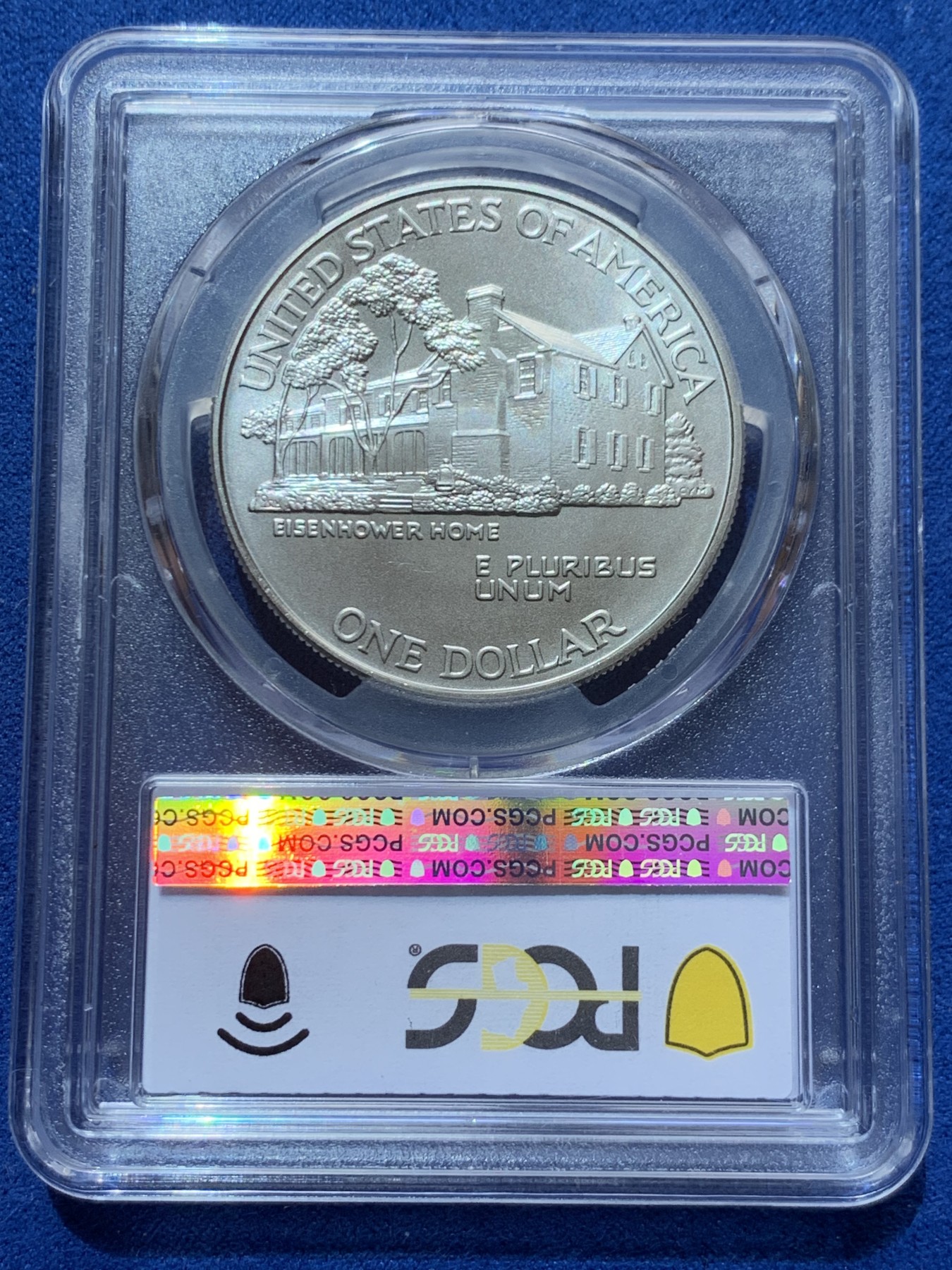 《竞宝斋》第260场-周日，周一，周二 3场连拍 (全场包邮) PCGS MS69 美国1990年W版艾森豪威尔1美元大银币