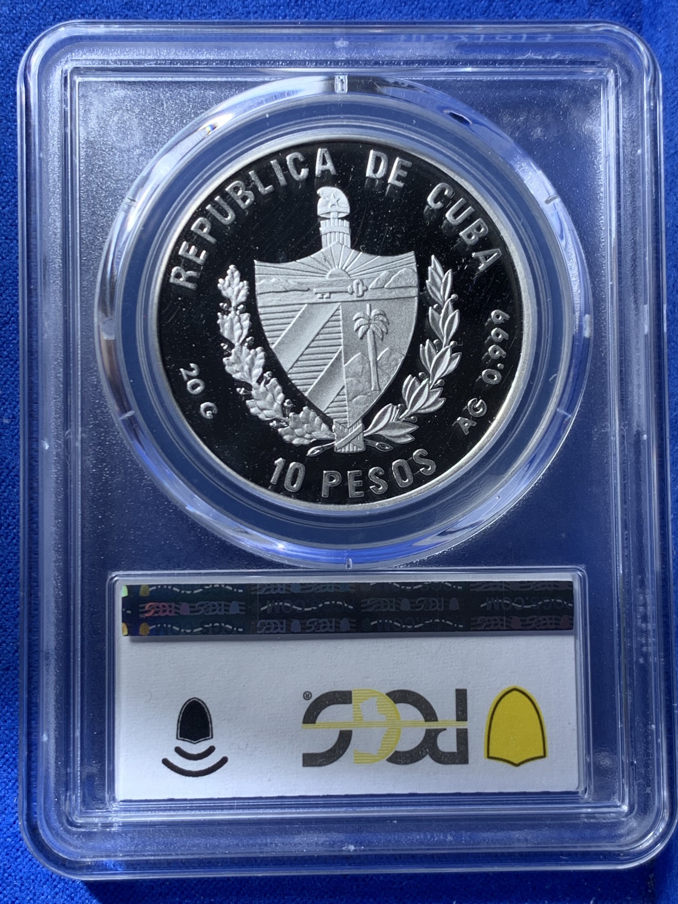 《竞宝斋》第260场-周日，周一，周二 3场连拍 (全场包邮) 唯一冠军分 PCGS金盾 PR69DCAM 古巴1996年10比索精制大银币