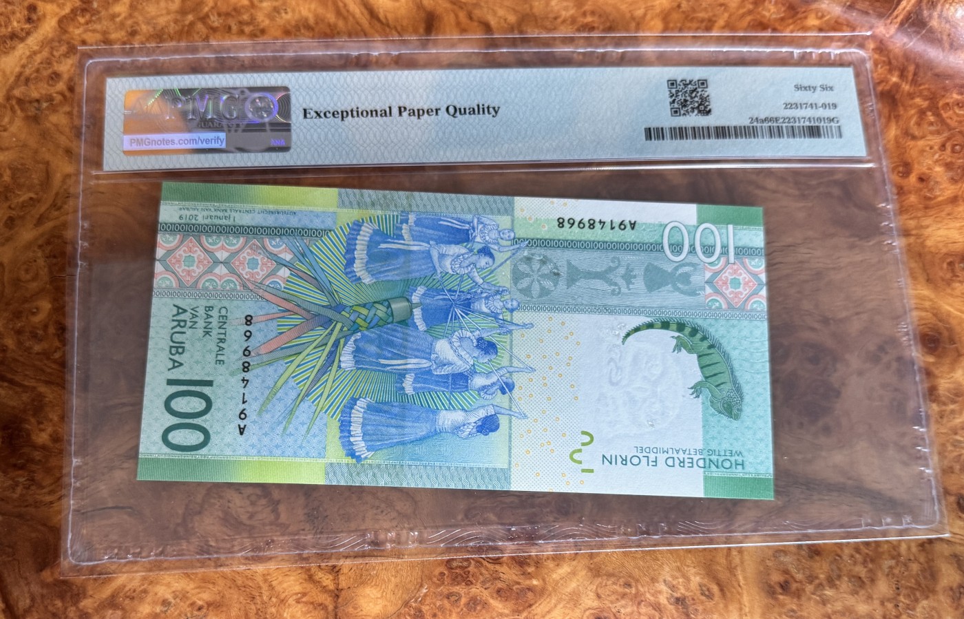 Chase Auction 第28期 - - 外钞、民国钞和人民币混合场！ 2019年阿鲁巴100弗洛林，PMG66，世界最佳纸币！