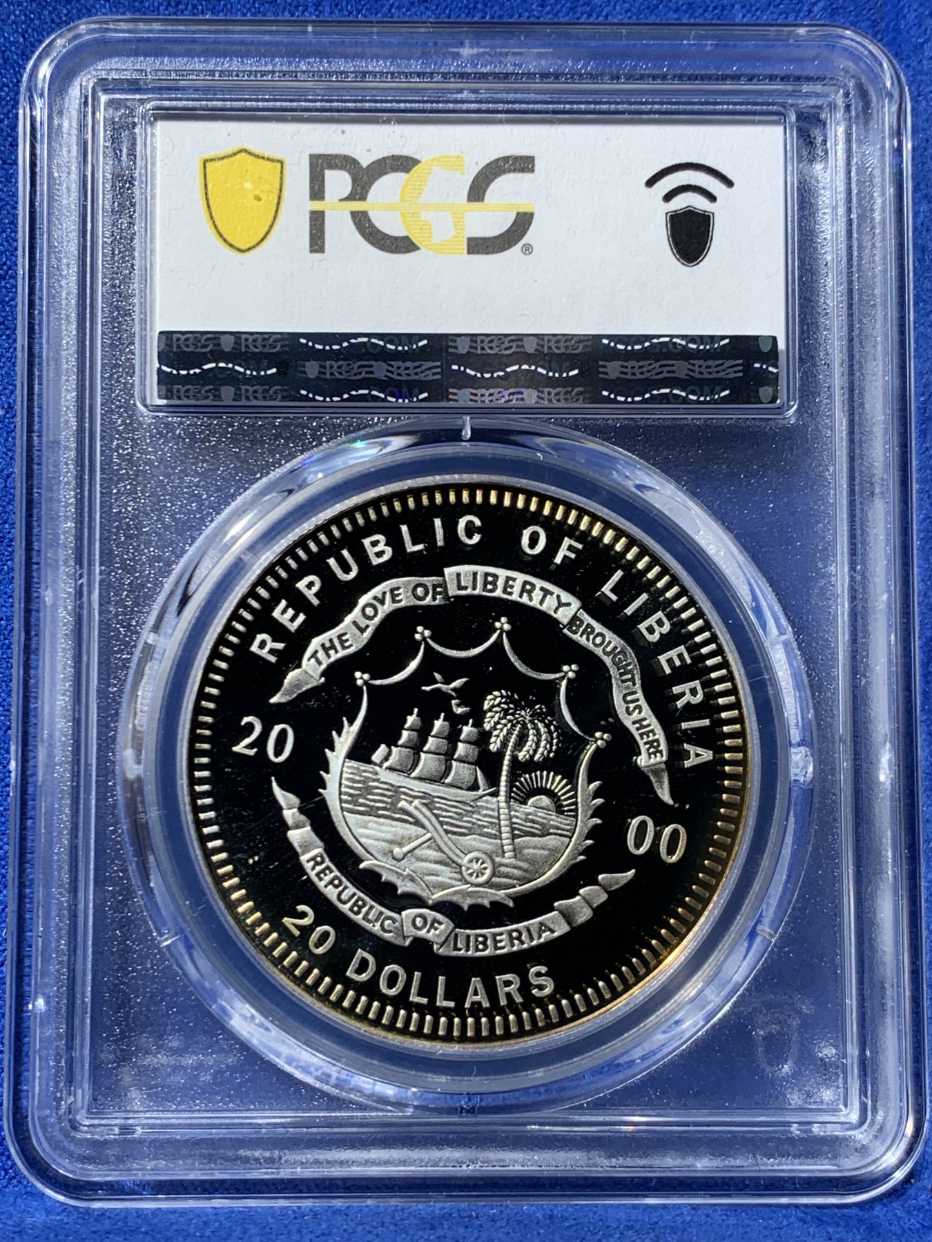 《竞宝斋》第260场-周日，周一，周二 3场连拍 (全场包邮) 唯一冠军分 PCGS金盾 PR69DCAM 利比里亚2000年罗马纪念20元精制大银币