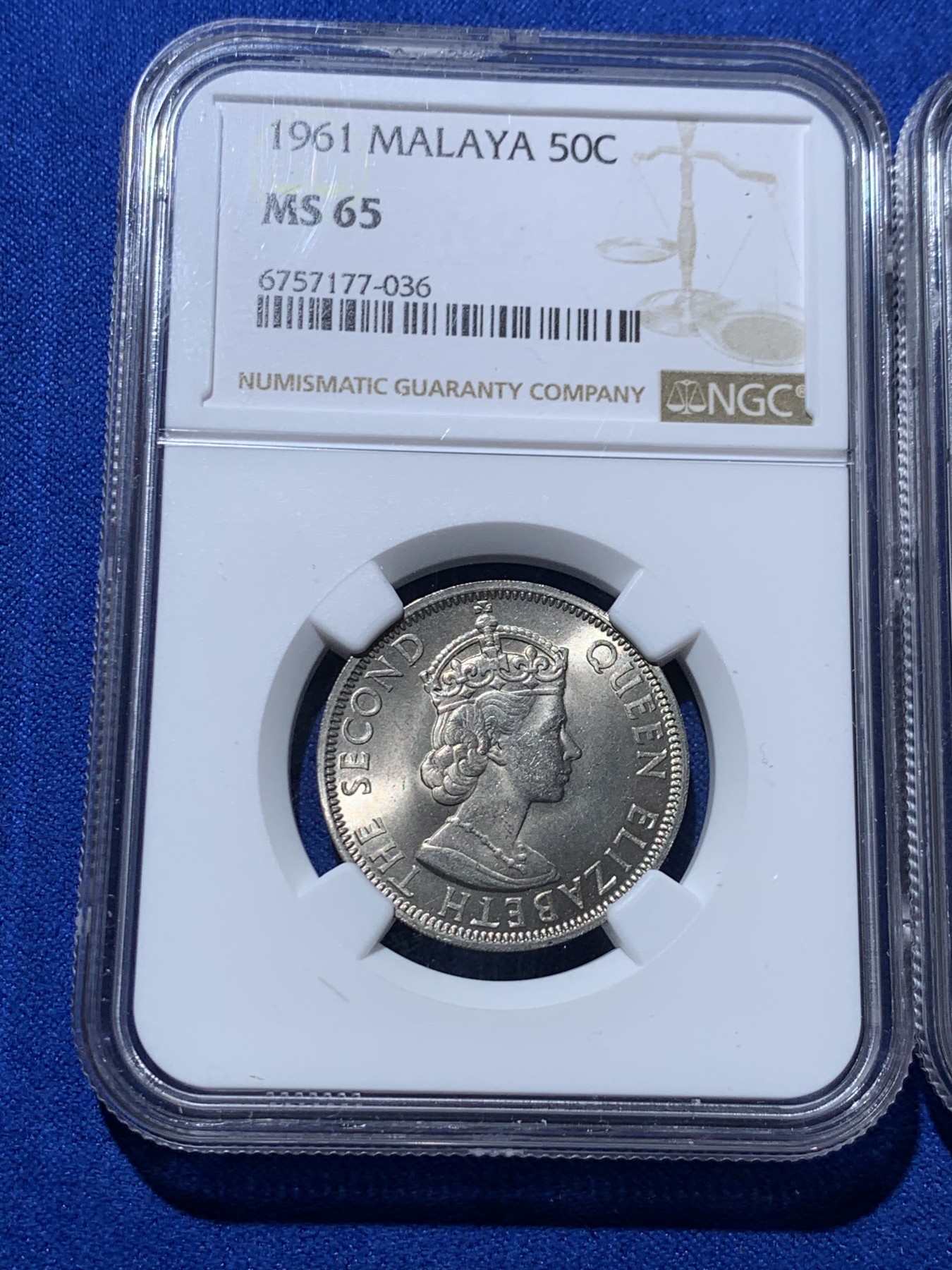 《竞宝斋》第261场-周日，周一，周二 3场连拍 (全场包邮) 3枚一组 NGC MS64-65 英属马来亚10C 20C 50C