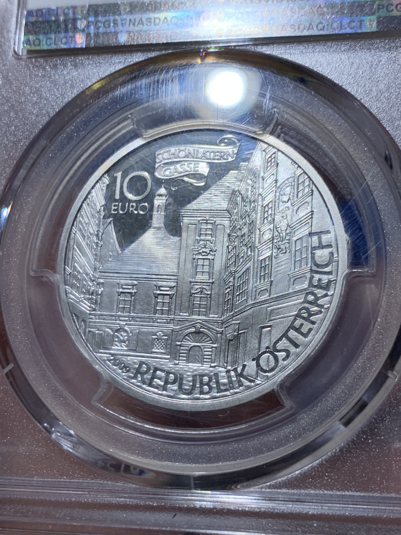 《竞宝斋》第261场-周日，周一，周二 3场连拍 (全场包邮) PCGS PR69DCAM 奥地利2009年发行古代神话巴吉里斯克蜥蜴10欧精制币（克劳斯获奖2011年最受欢迎银币）