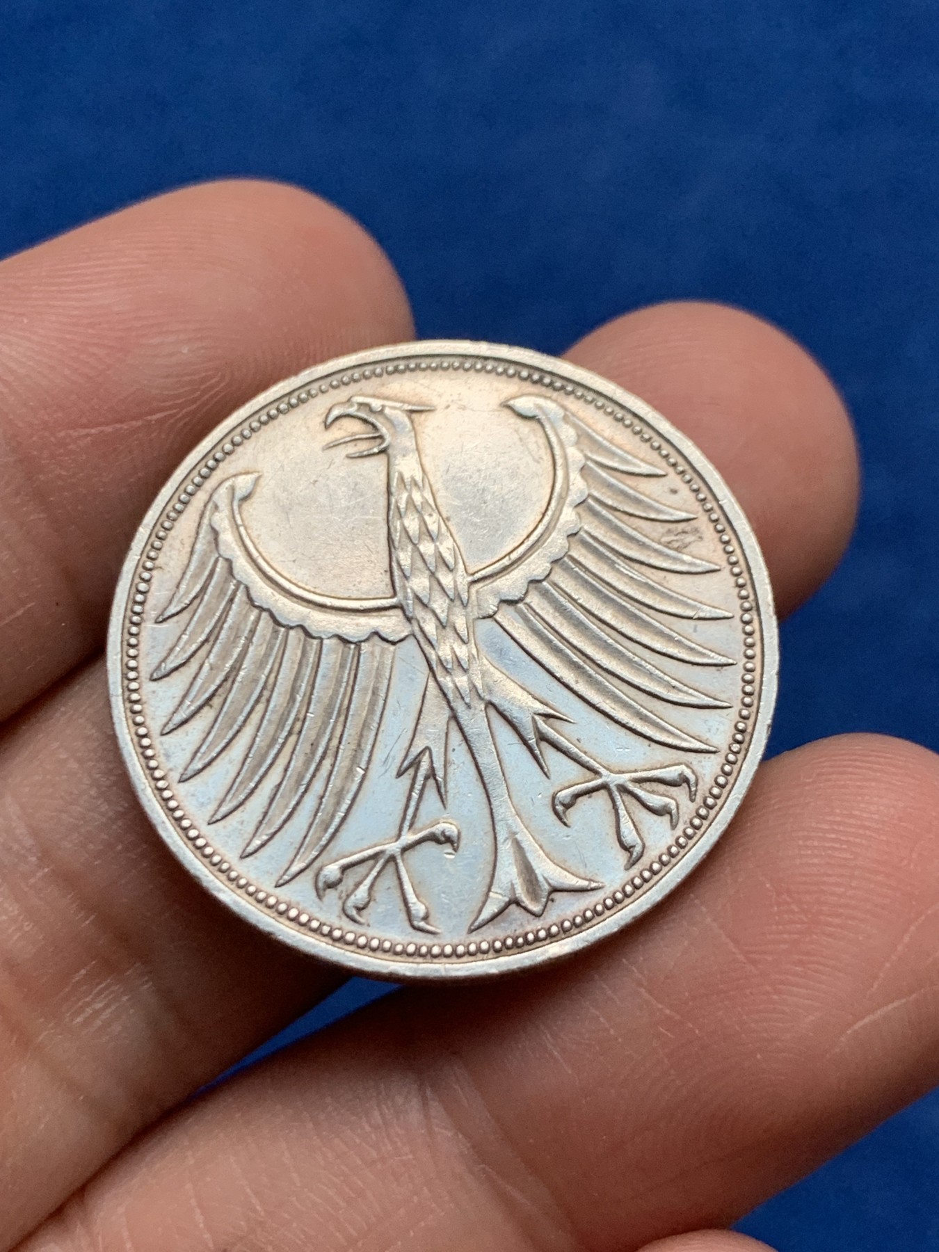 《竞宝斋》第261场-周日，周一，周二 3场连拍 (全场包邮) 德国 1971年 5马克 银币