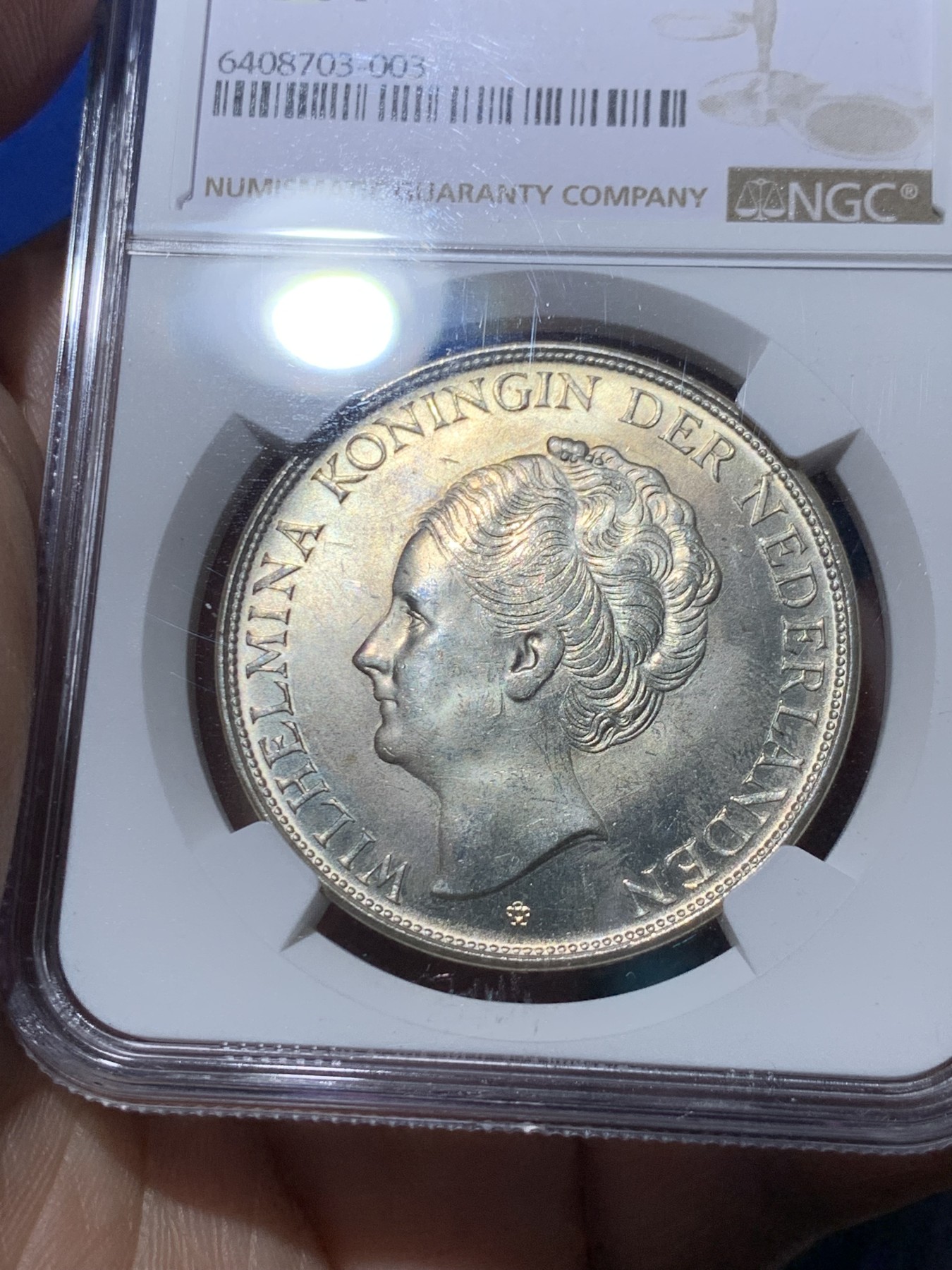 《竞宝斋》第261场-周日，周一，周二 3场连拍 (全场包邮) NGC MS64 1944年荷属库拉索2.5盾银币 卷拆原光 状态一流