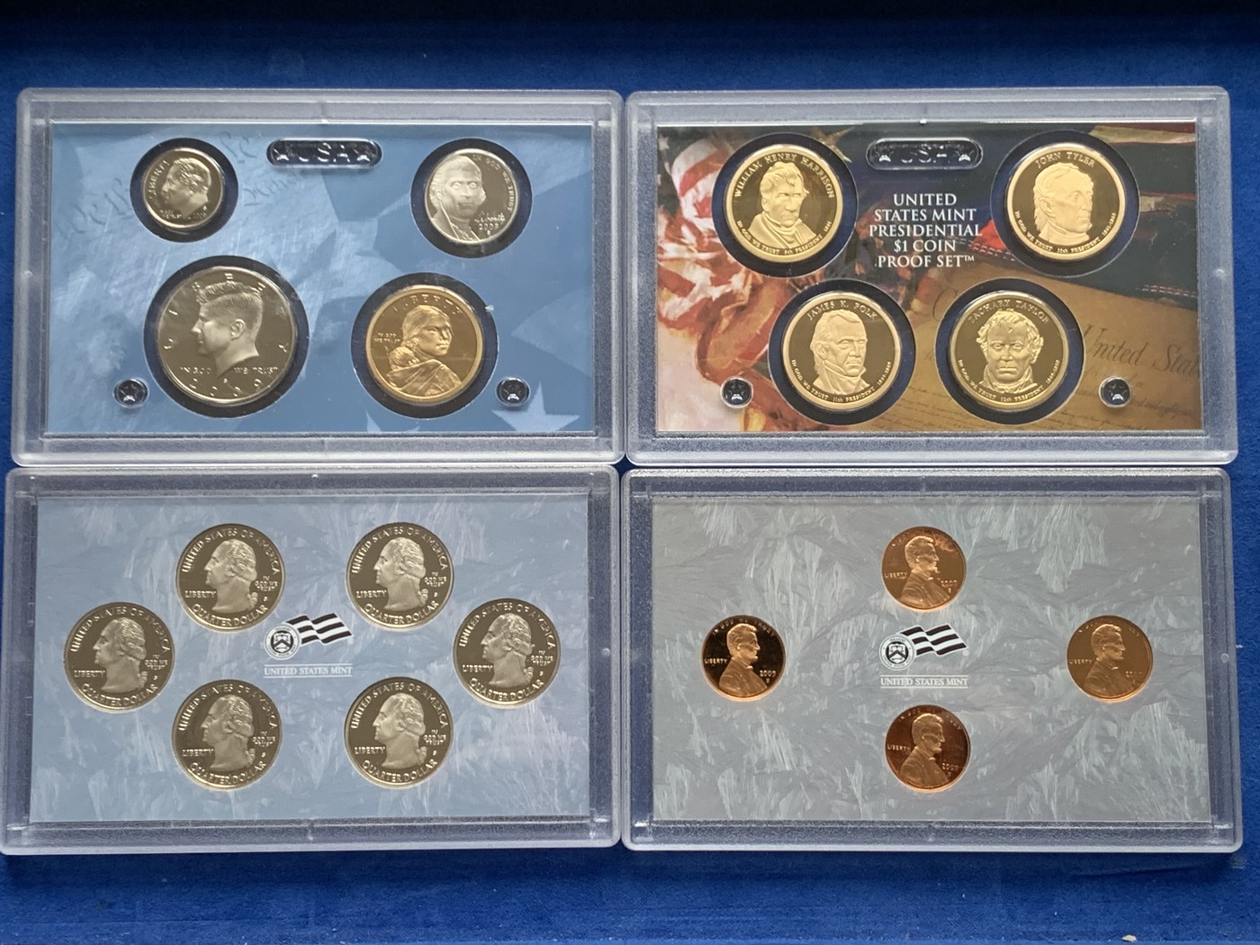 《竞宝斋》第261场-周日，周一，周二 3场连拍 (全场包邮) 4套一组 美国2009年精制套币