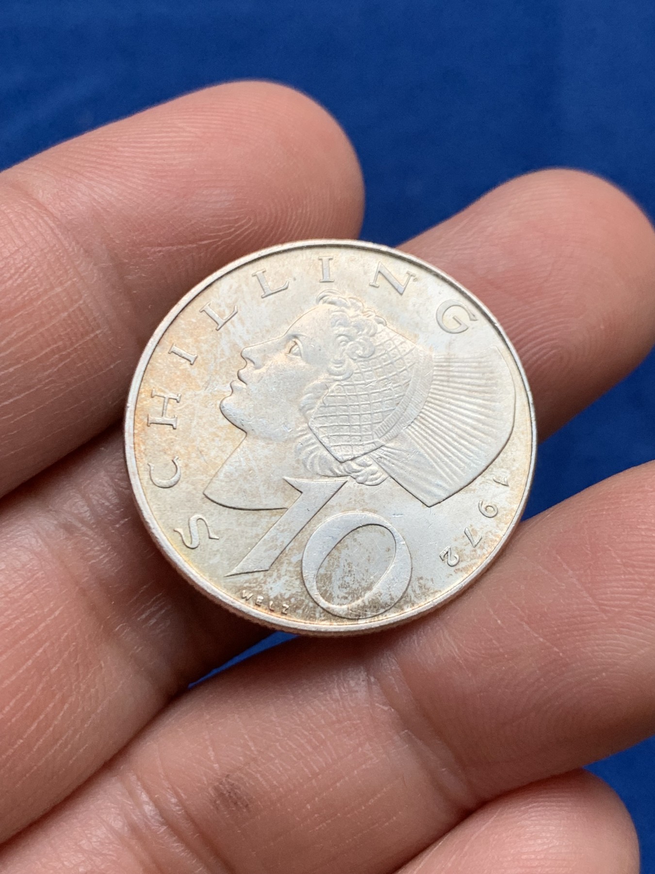 《竞宝斋》第261场-周日，周一，周二 3场连拍 (全场包邮) 1972年奥地利10先令银币 UNC