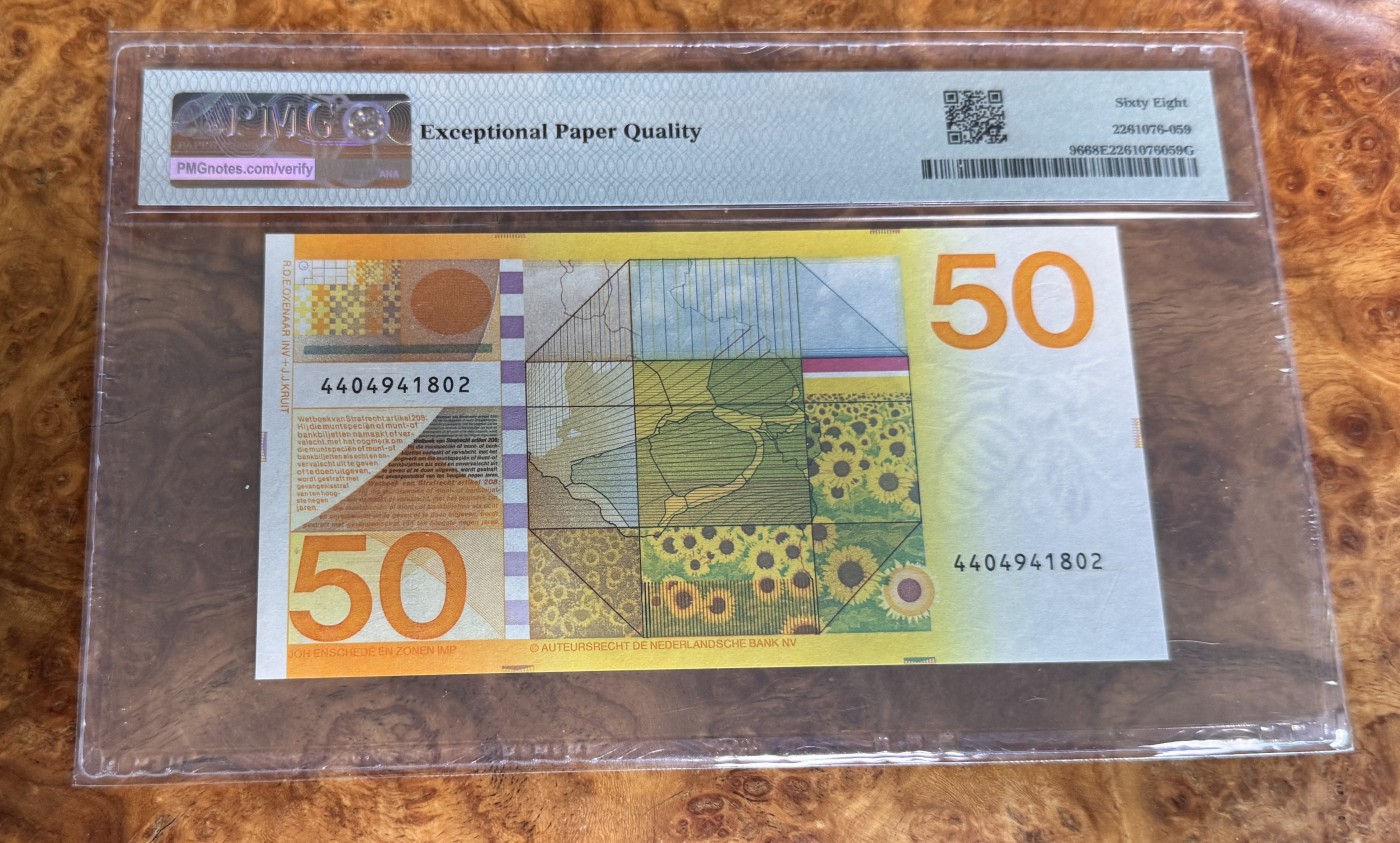 Chase Auction 第28期 - - 外钞、民国钞和人民币混合场！ 1982年荷兰50盾，PMG68！