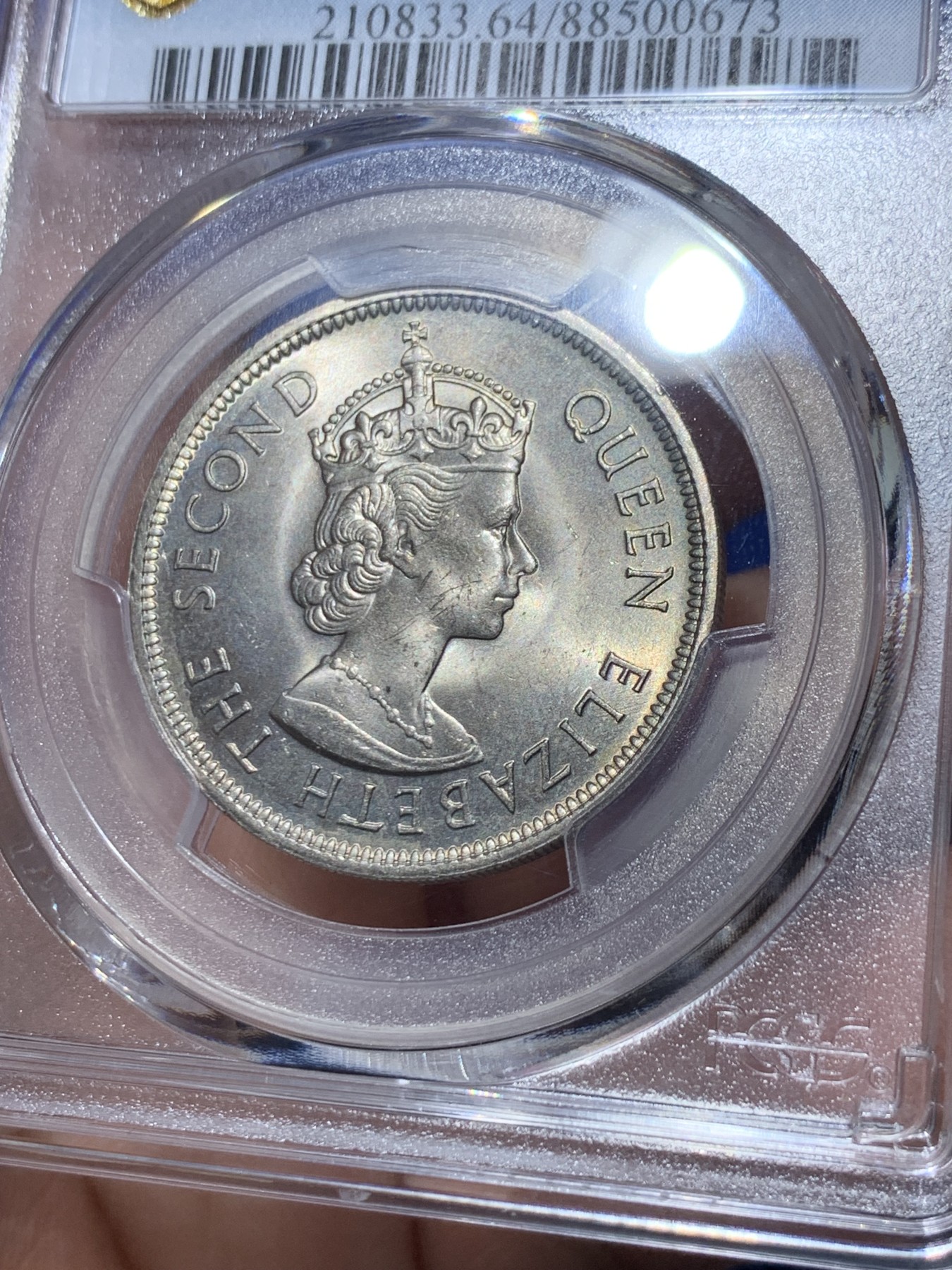 《竞宝斋》第261场-周日，周一，周二 3场连拍 (全场包邮) PCGS MS64 1972 香港大一圆 背面转光非常犀利 很漂亮的一枚