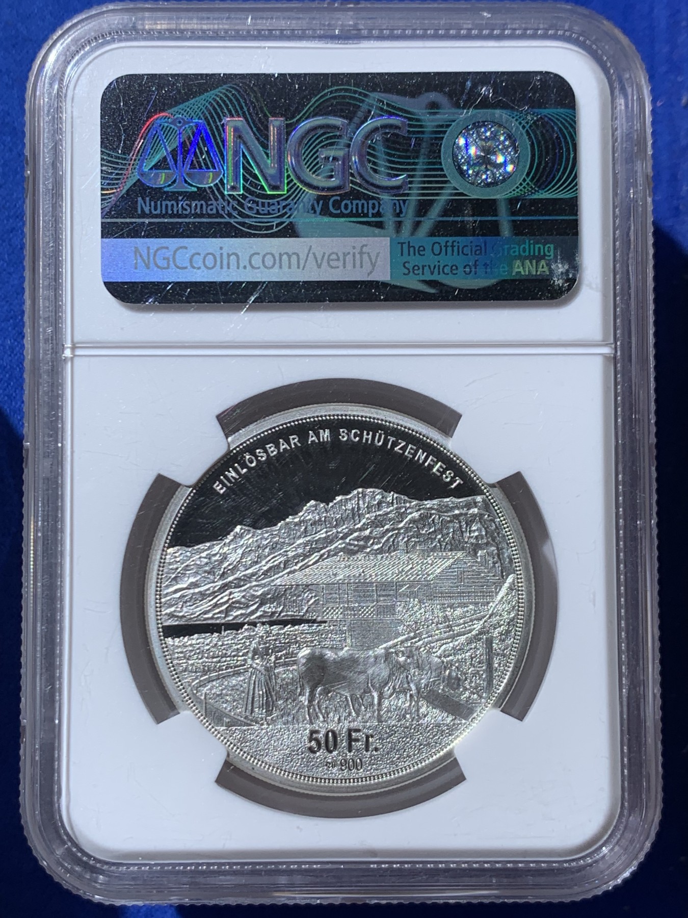《竞宝斋》第261场-周日，周一，周二 3场连拍 (全场包邮) NGC PF68UC 瑞士2023年奥布瓦尔登射击节 吉斯维尔女神 50法郎精制币 限量1000枚 裸币1500+