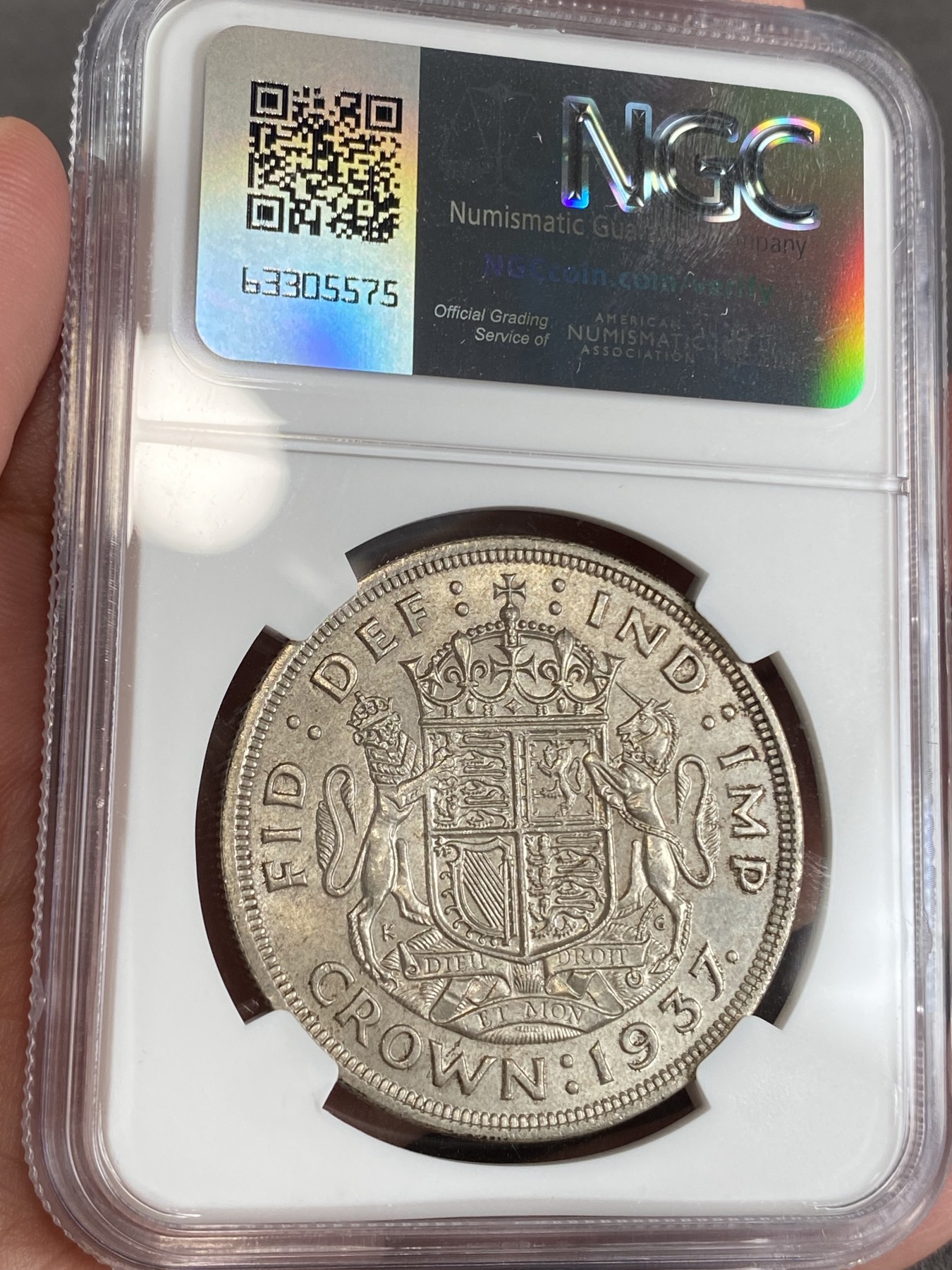 万国钱币拍卖第024期（诸神之战） NGC MS64 1937英国乔治六世登基克朗 原光原味