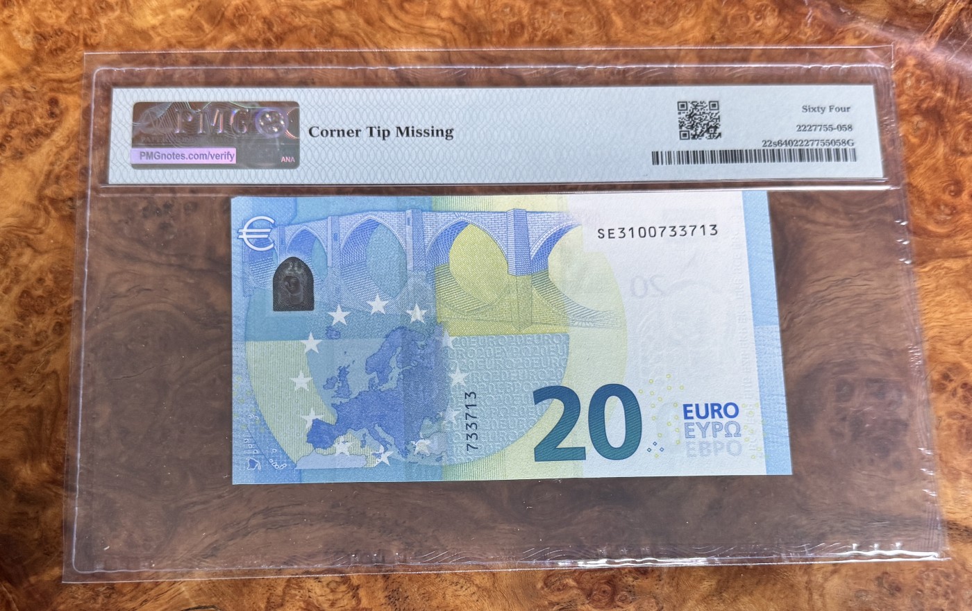 Chase Auction 第28期 - - 外钞、民国钞和人民币混合场！ 2015年意大利20欧元，PMG64！