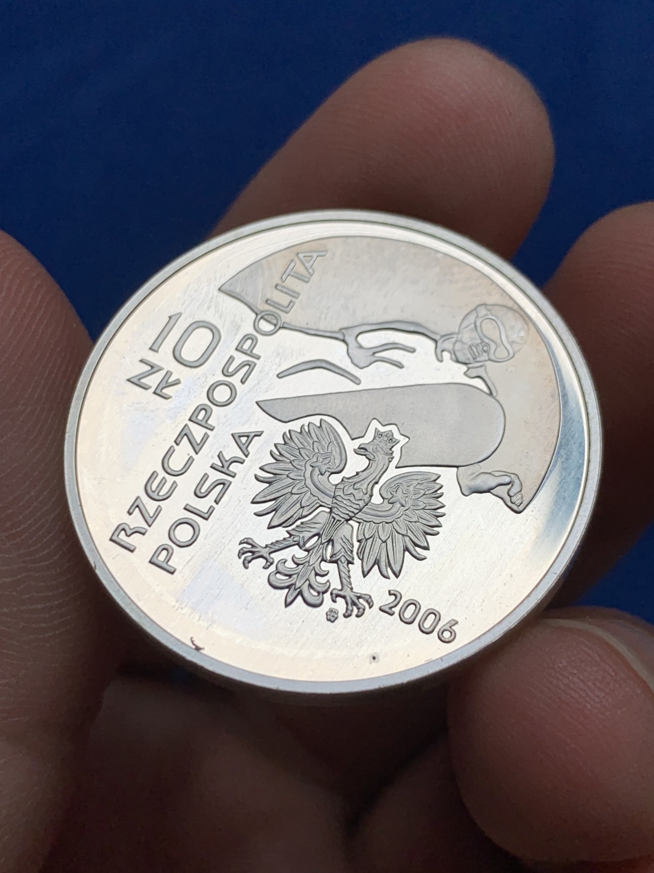 《竞宝斋》第261场-周日，周一，周二 3场连拍 (全场包邮) 2006年都灵奥运会纪念 波兰10兹罗纪念银币