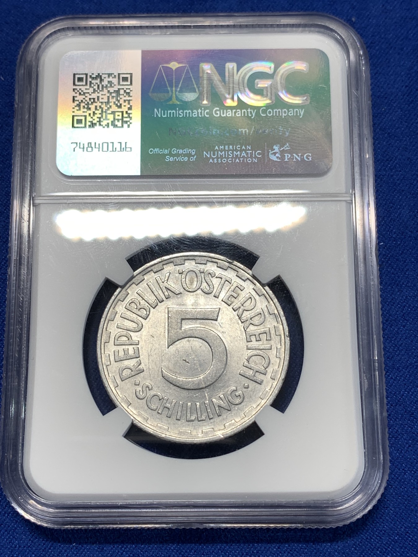 《竞宝斋》第261场-周日，周一，周二 3场连拍 (全场包邮) NGC UNCD 1952年奥地利5S铝币