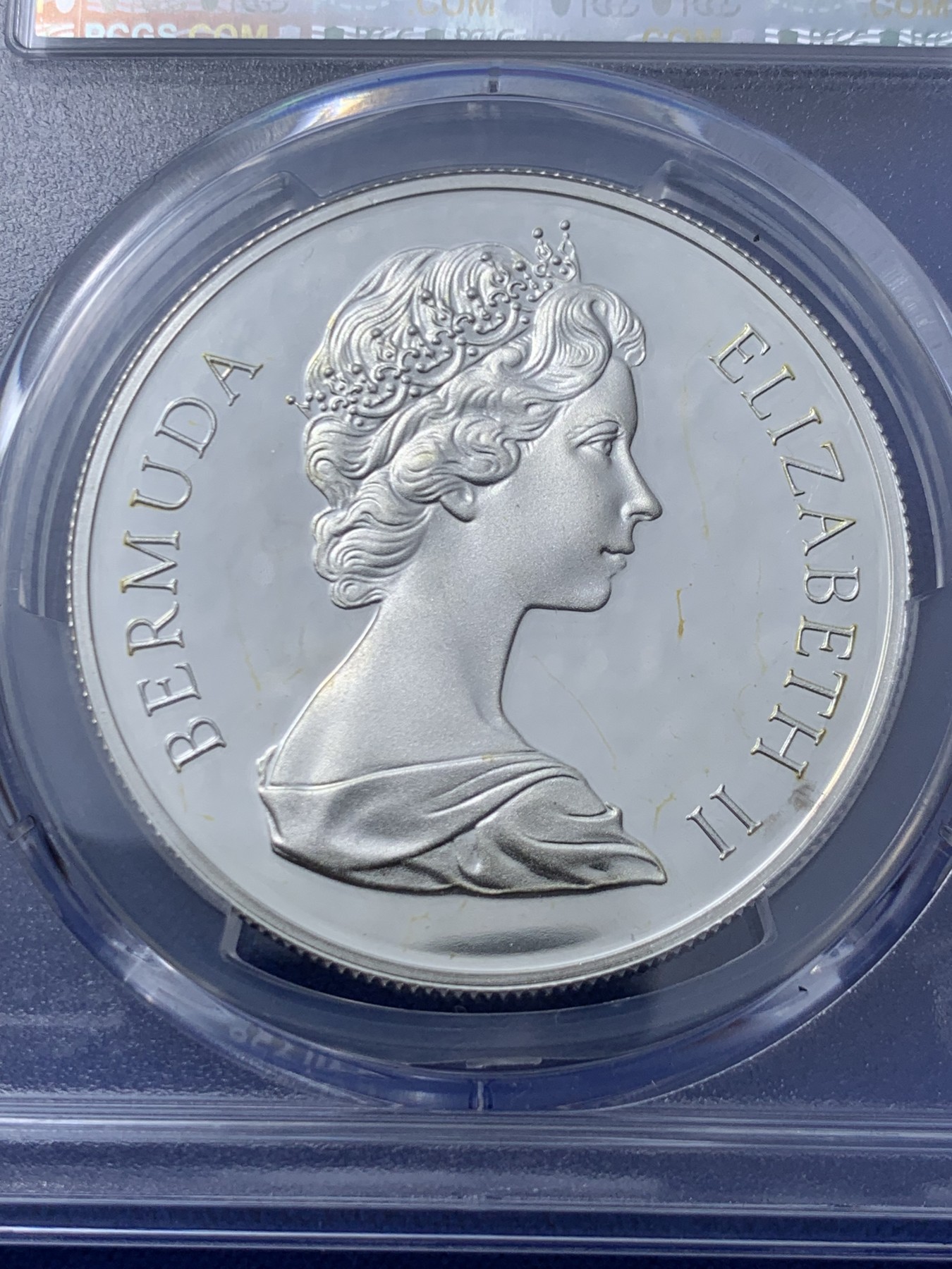 《竞宝斋》第261场-周日，周一，周二 3场连拍 (全场包邮) PCGS金盾 PR66DCAM 百慕大1972年地图1元精制大银币