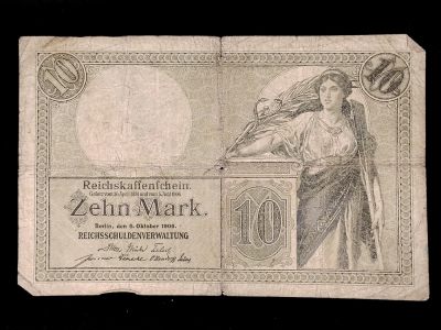 巴斯克收藏第256期 纸币专场 4-5月30/1/2 号三场连拍 全场包邮 - 德国 威廉二世 1906年 10马克纸币