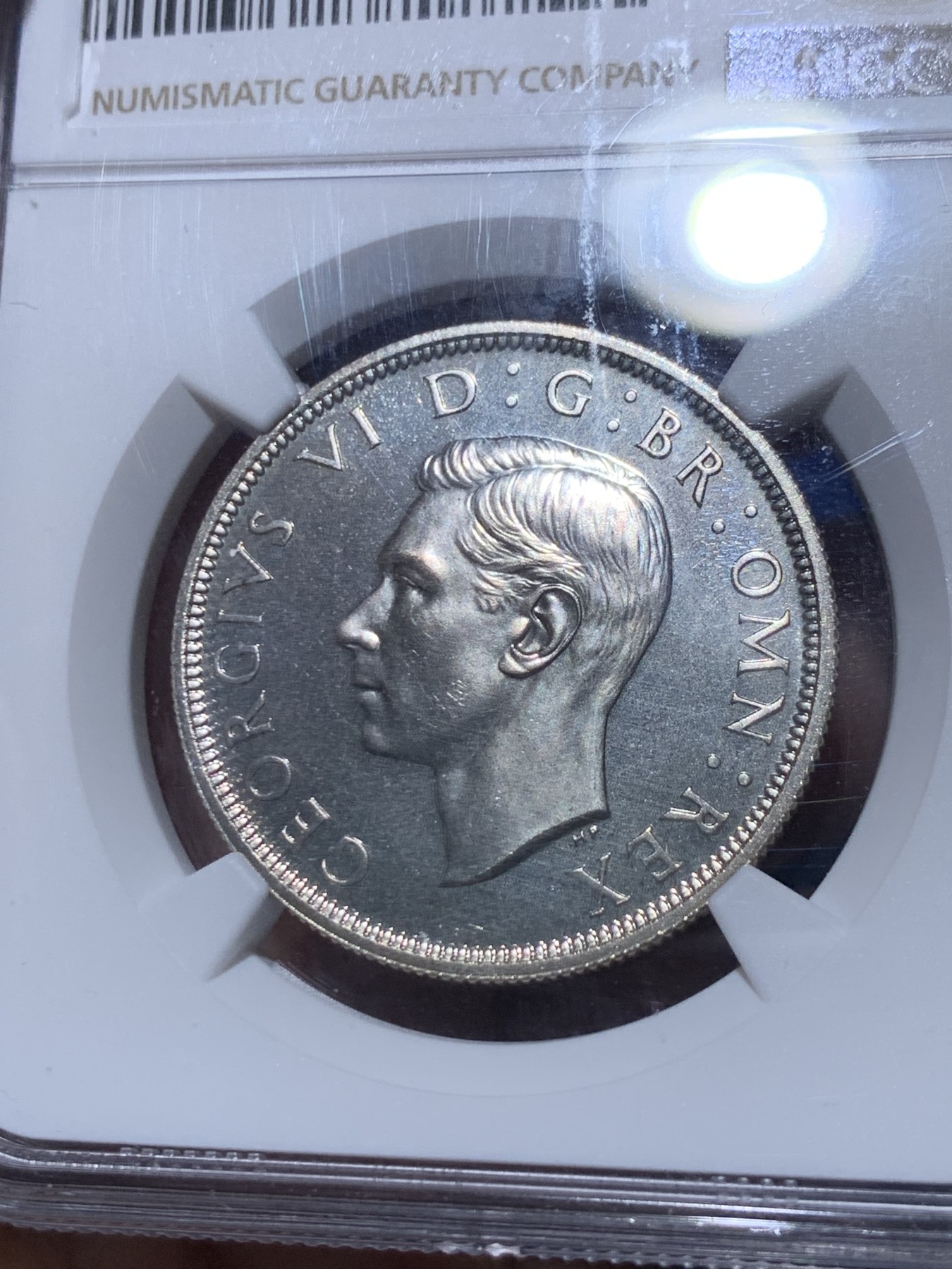 《竞宝斋》第261场-周日，周一，周二 3场连拍 (全场包邮) NGC PF65 英国 1937年 半克朗 乔治六世 银币