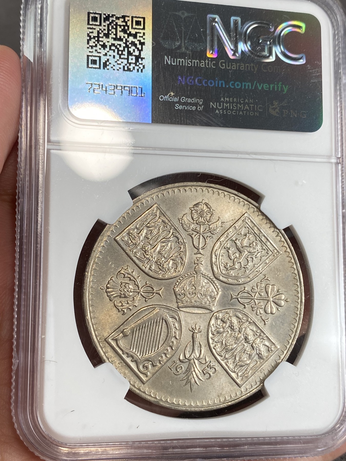 万国钱币拍卖第024期（诸神之战） NGC MS64 1953年英国伊丽莎白二世加冕纪念1克朗 英系经典加冕系列