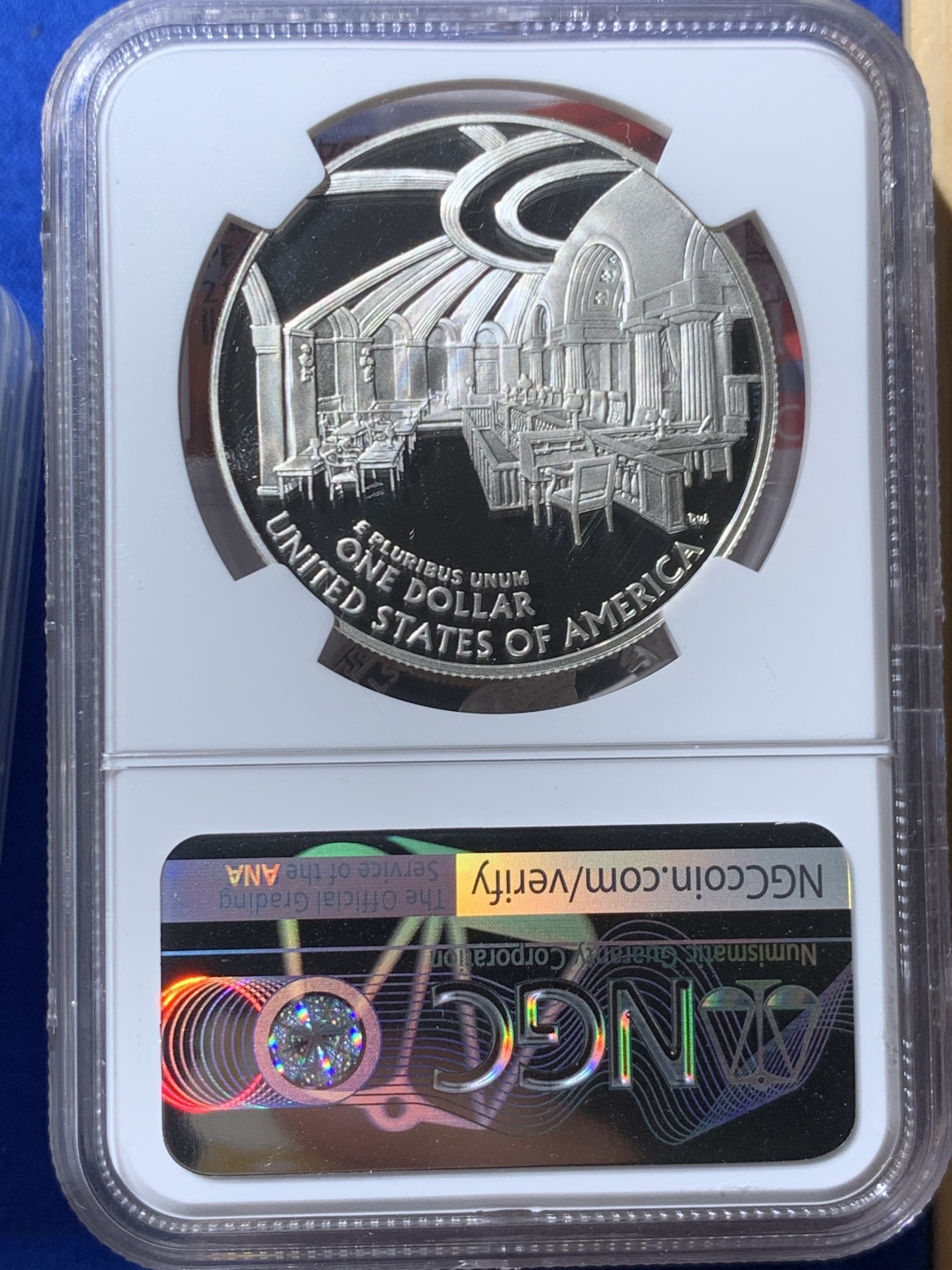 《竞宝斋》第261场-周日，周一，周二 3场连拍 (全场包邮) NGC PF69UC 美国2005年P版约翰马歇尔1美元精制大银币