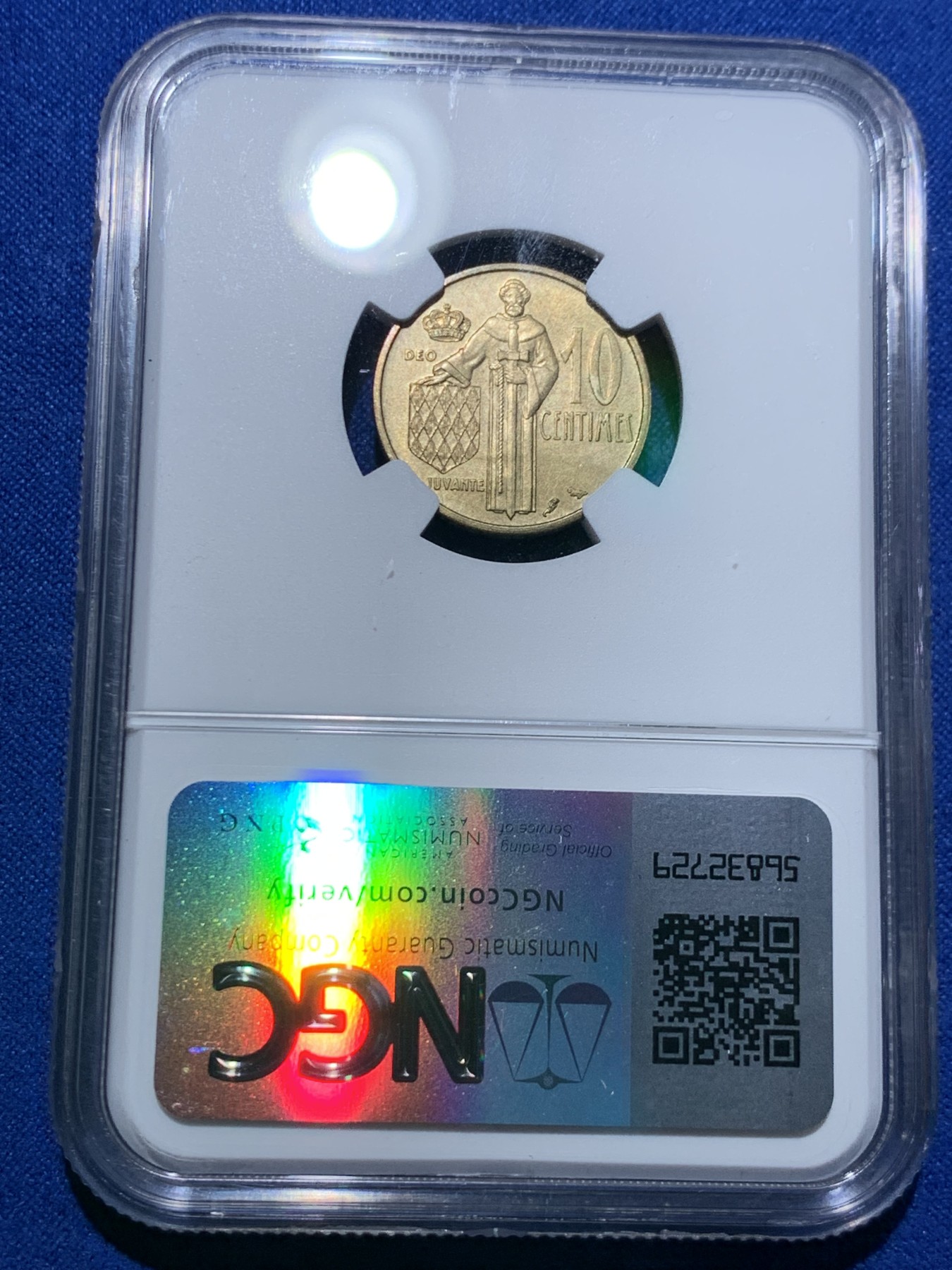 《竞宝斋》第261场-周日，周一，周二 3场连拍 (全场包邮) 两枚一组 PCGS MS63RD 英属洪都拉斯1972年1分铜币+NGC MS63 摩纳哥1962年亲王10分铜币，有点低评