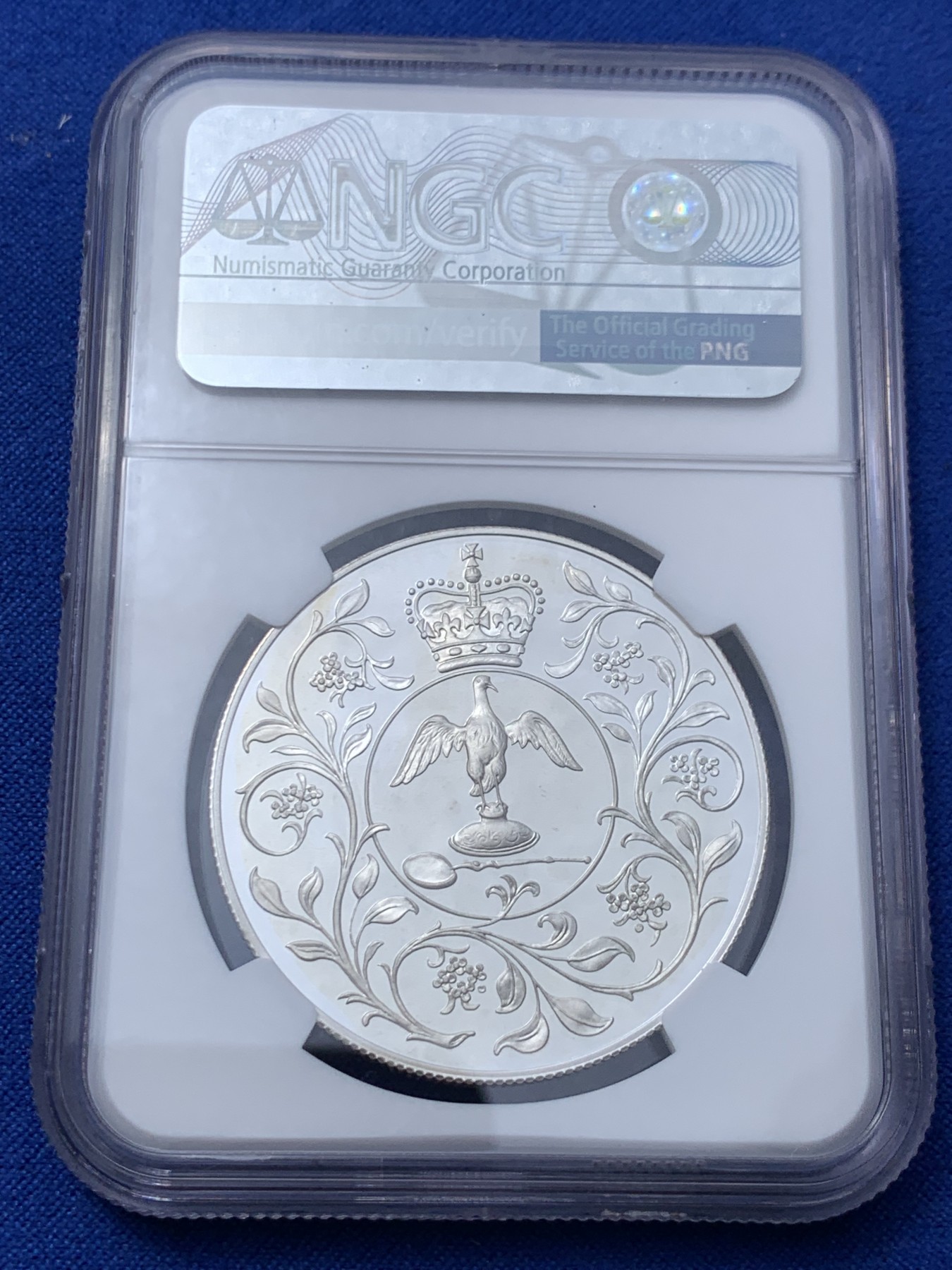 《竞宝斋》第261场-周日，周一，周二 3场连拍 (全场包邮) NGC PF69UC 英国 1977年 25便士 女王伊丽莎白二世在位25周年 银币