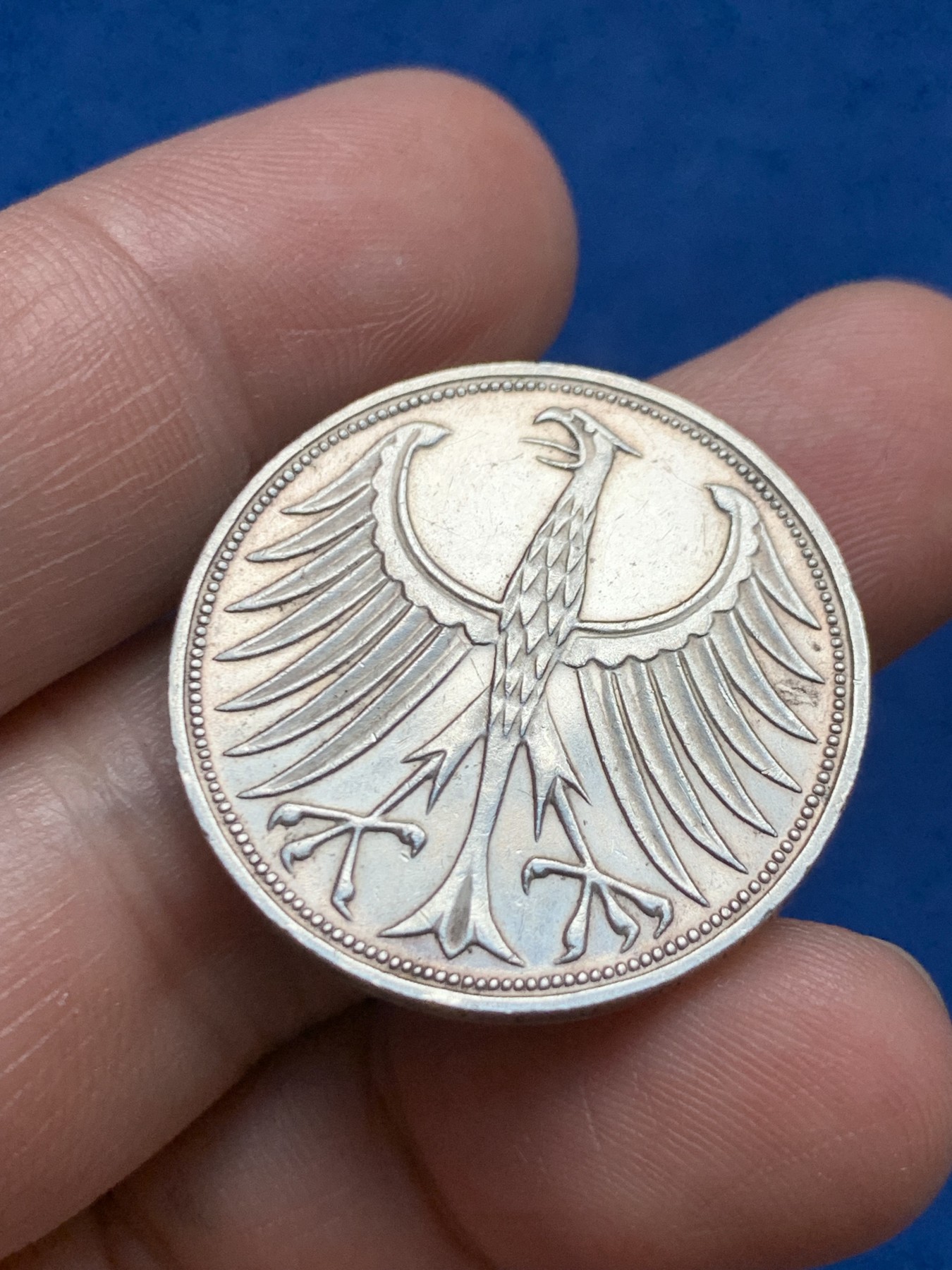 《竞宝斋》第261场-周日，周一，周二 3场连拍 (全场包邮) 德国 1971年 5马克 银币