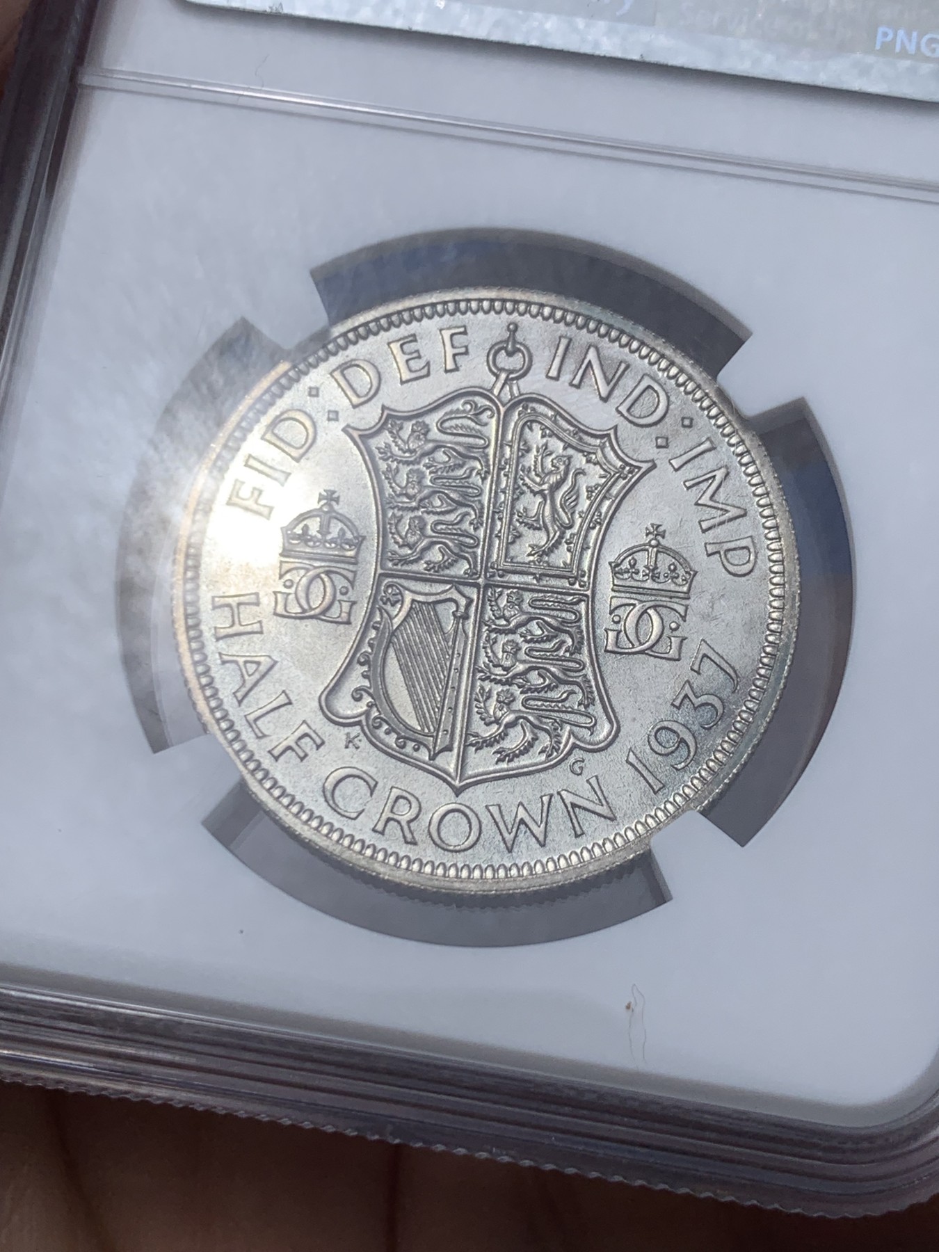 《竞宝斋》第261场-周日，周一，周二 3场连拍 (全场包邮) NGC PF65 英国 1937年 半克朗 乔治六世 银币