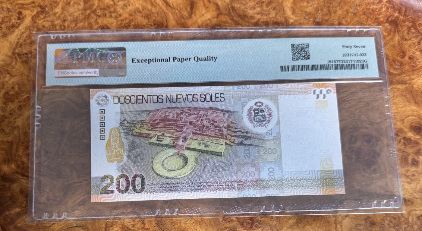 Chase Auction 第28期 - - 外钞、民国钞和人民币混合场！ 2012年秘鲁200元，PMG67！