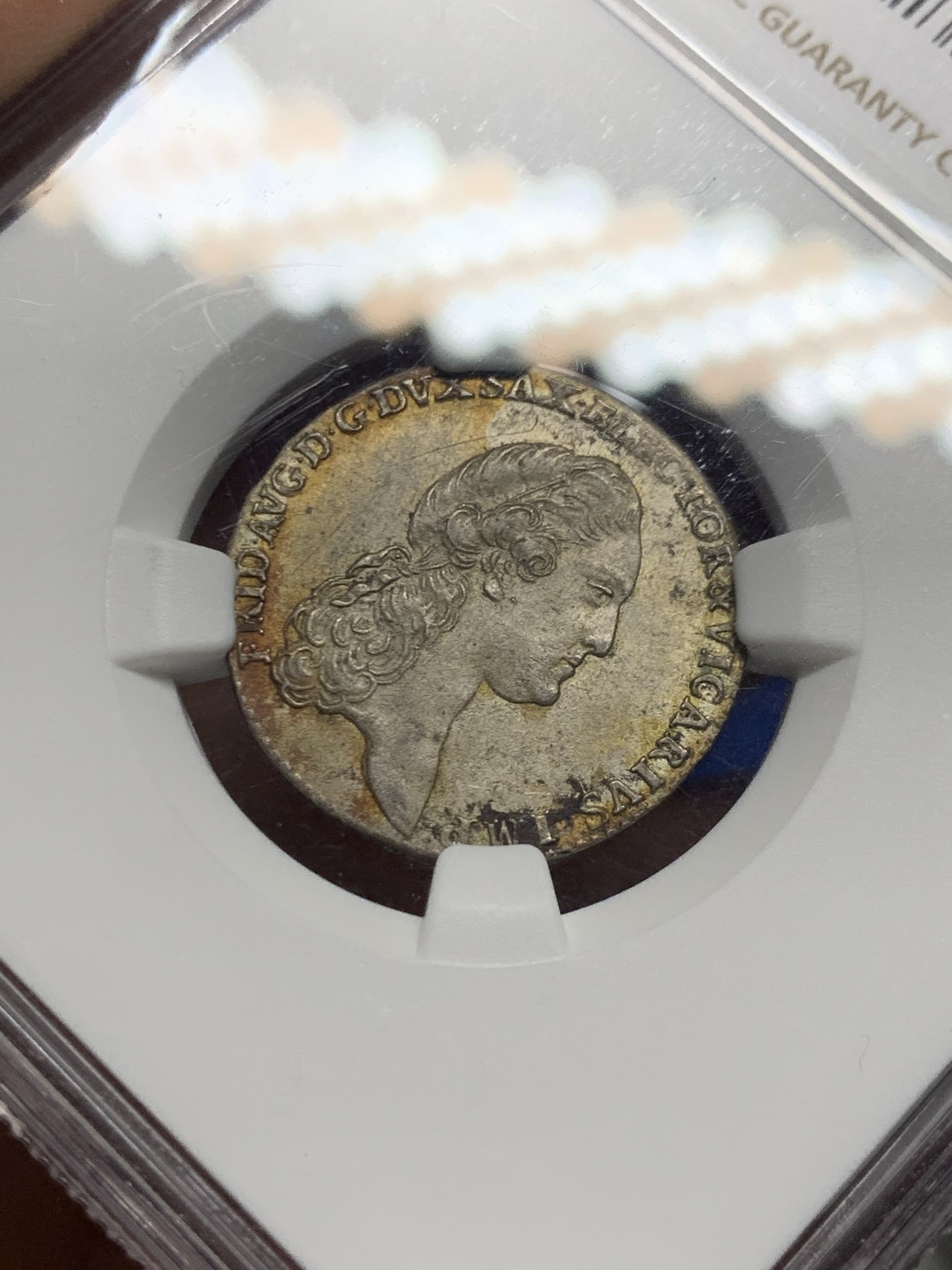 《竞宝斋》第261场-周日，周一，周二 3场连拍 (全场包邮) NGC MS63 1790年萨克森1/12泰勒银币 NGC标签有误 非常好看的包浆