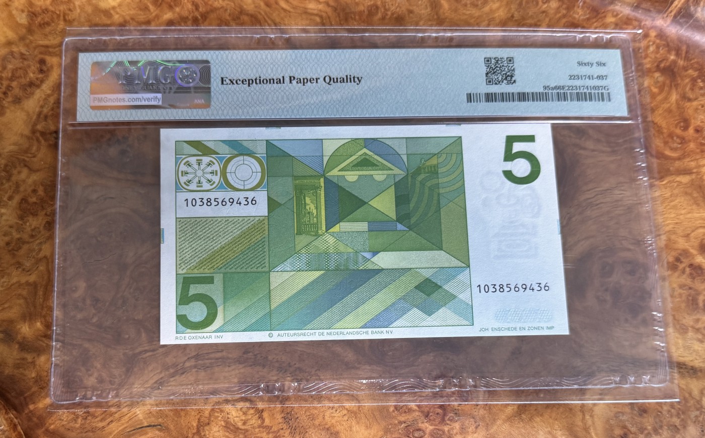 Chase Auction 第28期 - - 外钞、民国钞和人民币混合场！ 1973年荷兰5盾，PMG66！