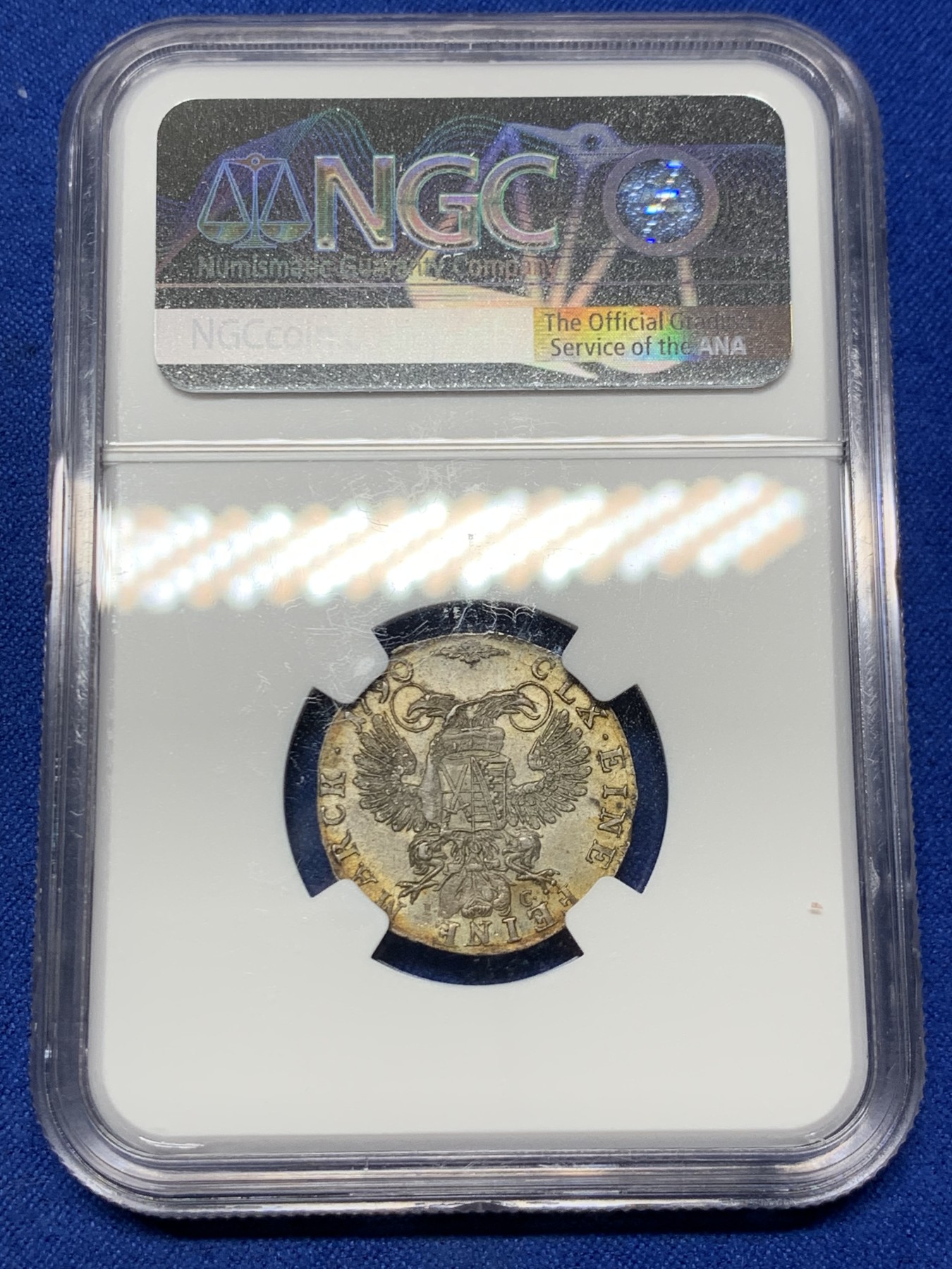 《竞宝斋》第261场-周日，周一，周二 3场连拍 (全场包邮) NGC MS63 1790年萨克森1/12泰勒银币 NGC标签有误 非常好看的包浆