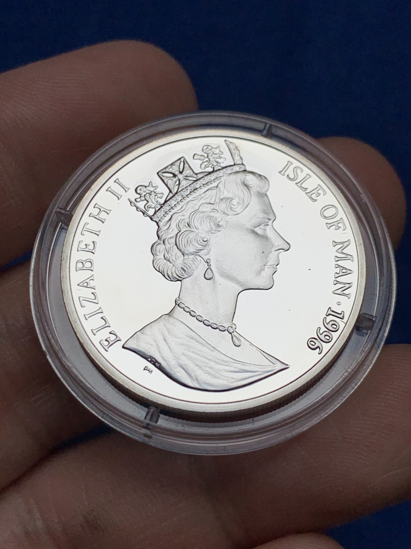 《竞宝斋》第261场-周日，周一，周二 3场连拍 (全场包邮) 马恩岛1996年西班牙加入欧盟10周年10欧元精制纪念银币