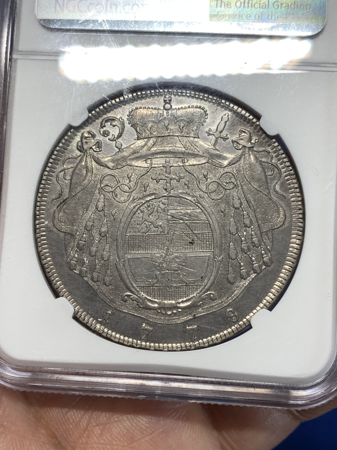 《竞宝斋》第261场-周日，周一，周二 3场连拍 (全场包邮) NGC AUD 1778年奥地利萨尔茨堡1泰勒银币