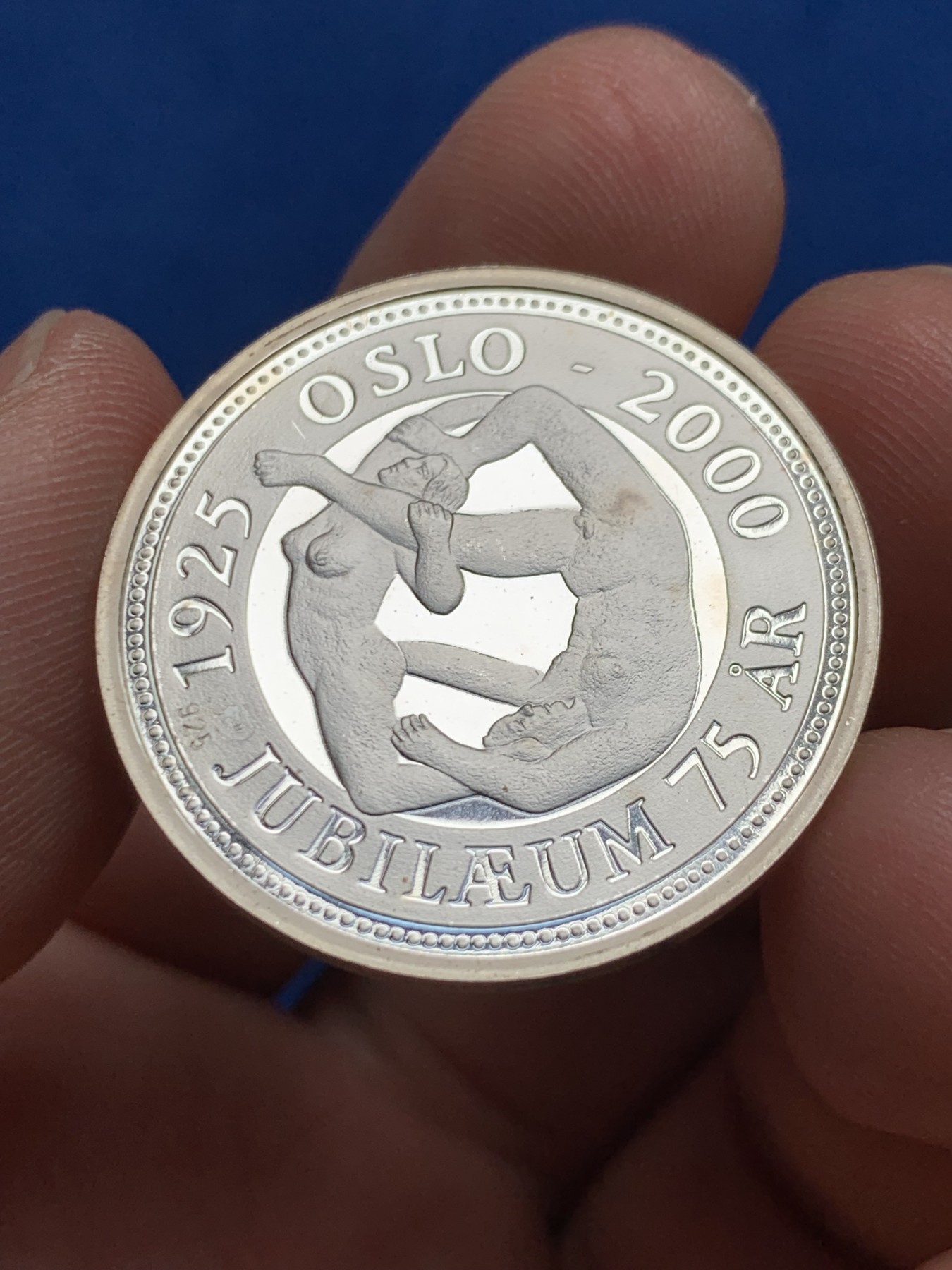 《竞宝斋》第261场-周日，周一，周二 3场连拍 (全场包邮) 挪威2000年人体艺术14.5欧元少见银币