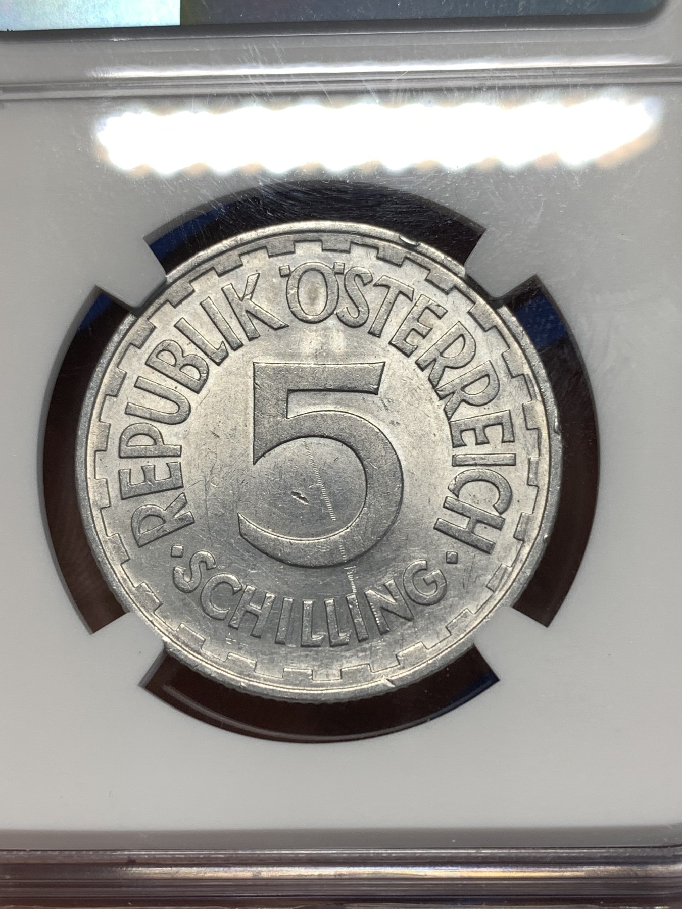 《竞宝斋》第261场-周日，周一，周二 3场连拍 (全场包邮) NGC UNCD 1952年奥地利5S铝币