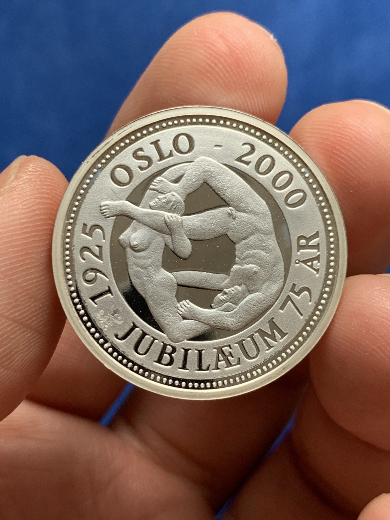 《竞宝斋》第261场-周日，周一，周二 3场连拍 (全场包邮) 挪威2000年人体艺术14.5欧元少见银币