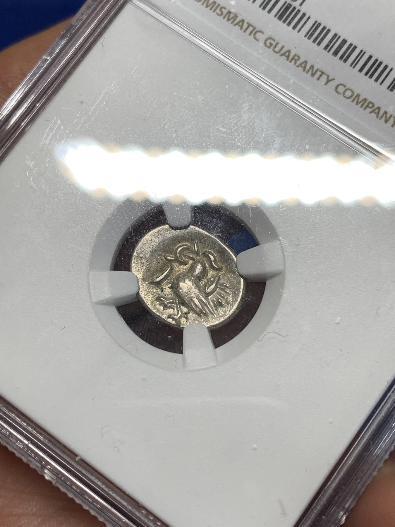 《竞宝斋》第261场-周日，周一，周二 3场连拍 (全场包邮) NGC AU50 1847-60柬埔寨金边王朝小鸟打制银币