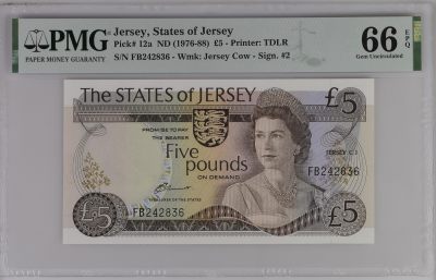 评级纸币 - Jersey, States of Jersey, £5 ND (1976-88) - Printer: TDLR