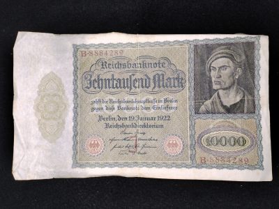 巴斯克收藏第256期 纸币专场 4-5月30/1/2 号三场连拍 全场包邮 - 德国 魏玛共和国 1922年 10000马克纸币