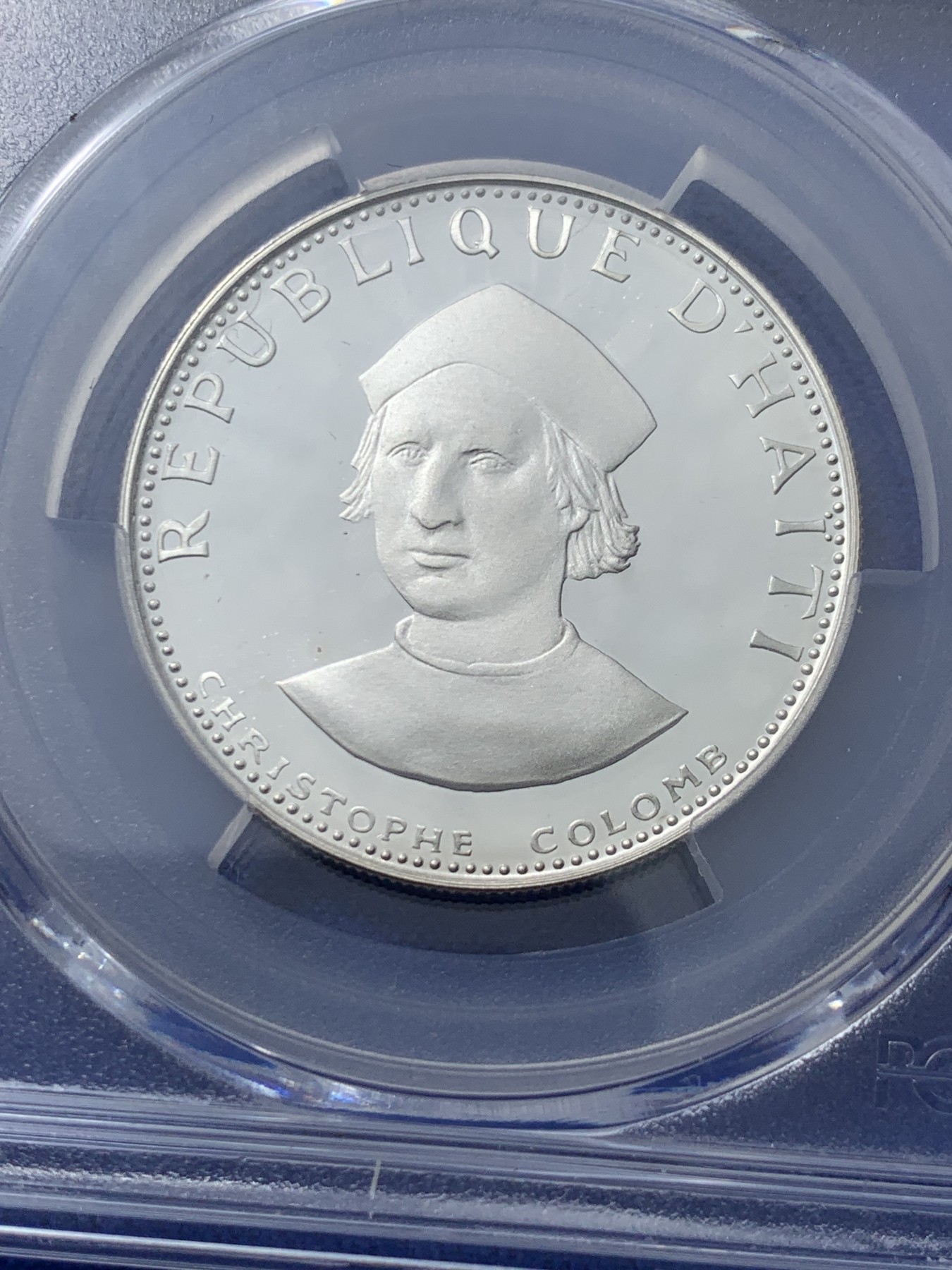 《竞宝斋》第261场-周日，周一，周二 3场连拍 (全场包邮) PCGS金盾 PR69DCAM 海地1973年25古德精制银币