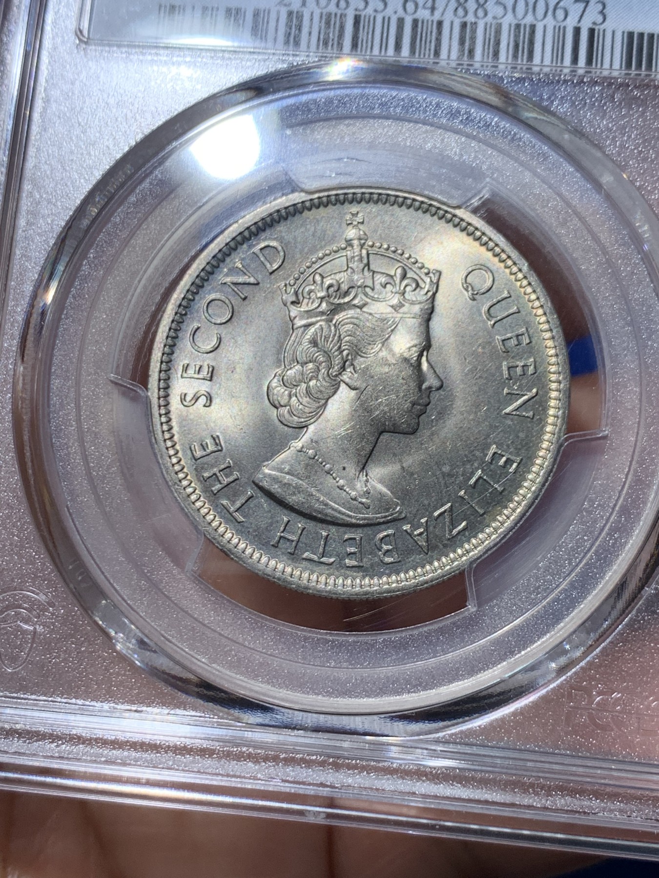 《竞宝斋》第261场-周日，周一，周二 3场连拍 (全场包邮) PCGS MS64 1972 香港大一圆 背面转光非常犀利 很漂亮的一枚