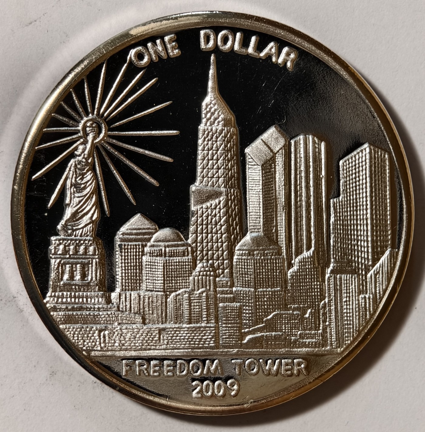 紫瑗钱币——第342期拍卖 库克群岛 2009年 自由女神像 1元 镀银币 25.8克