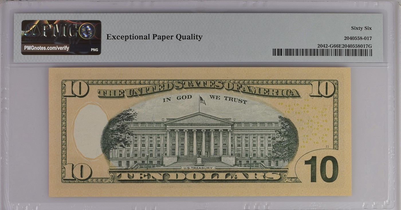 美元专场 豹子身MGA冠序列号:MG00863338A 10美元绿库印联邦券Federal Reserve Note Chicago, $10 2013 Small Size