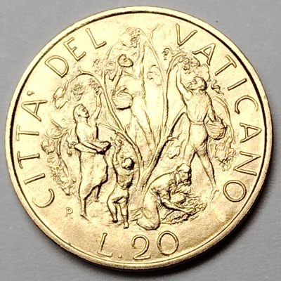 布加迪🐬～世界钱币🌾第 105 期 /  梵蒂冈🐦/圣马力诺🐬/意大利🦜等国专场 - 梵蒂冈🇻🇦 教皇约翰·保罗二世 1989年 20里拉 21.3mm