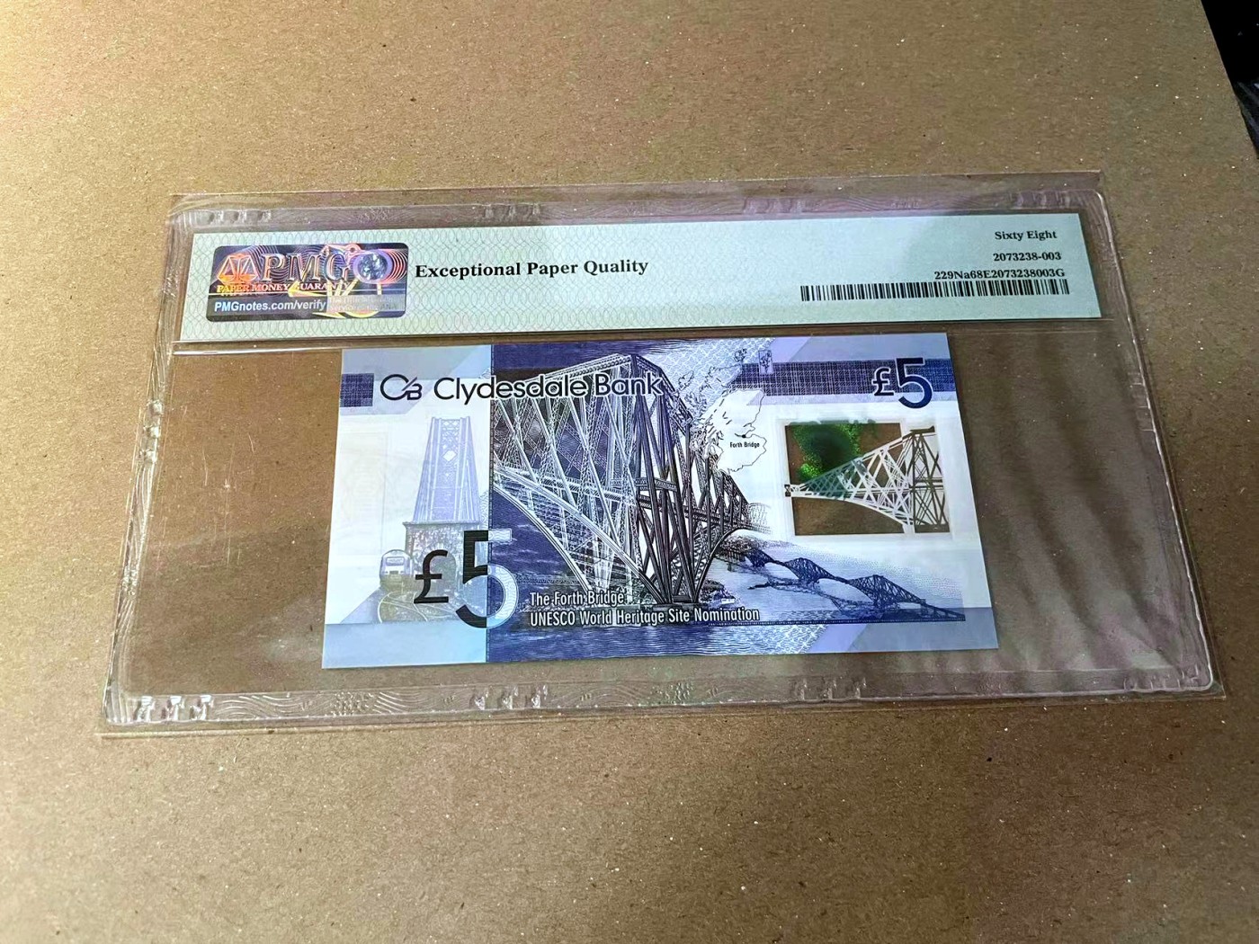 【Blue Auction】✨世界纸币精拍第466期【精】 【FB/1冠无47】苏格兰 2015年5镑 PMG68EPQ 超高分