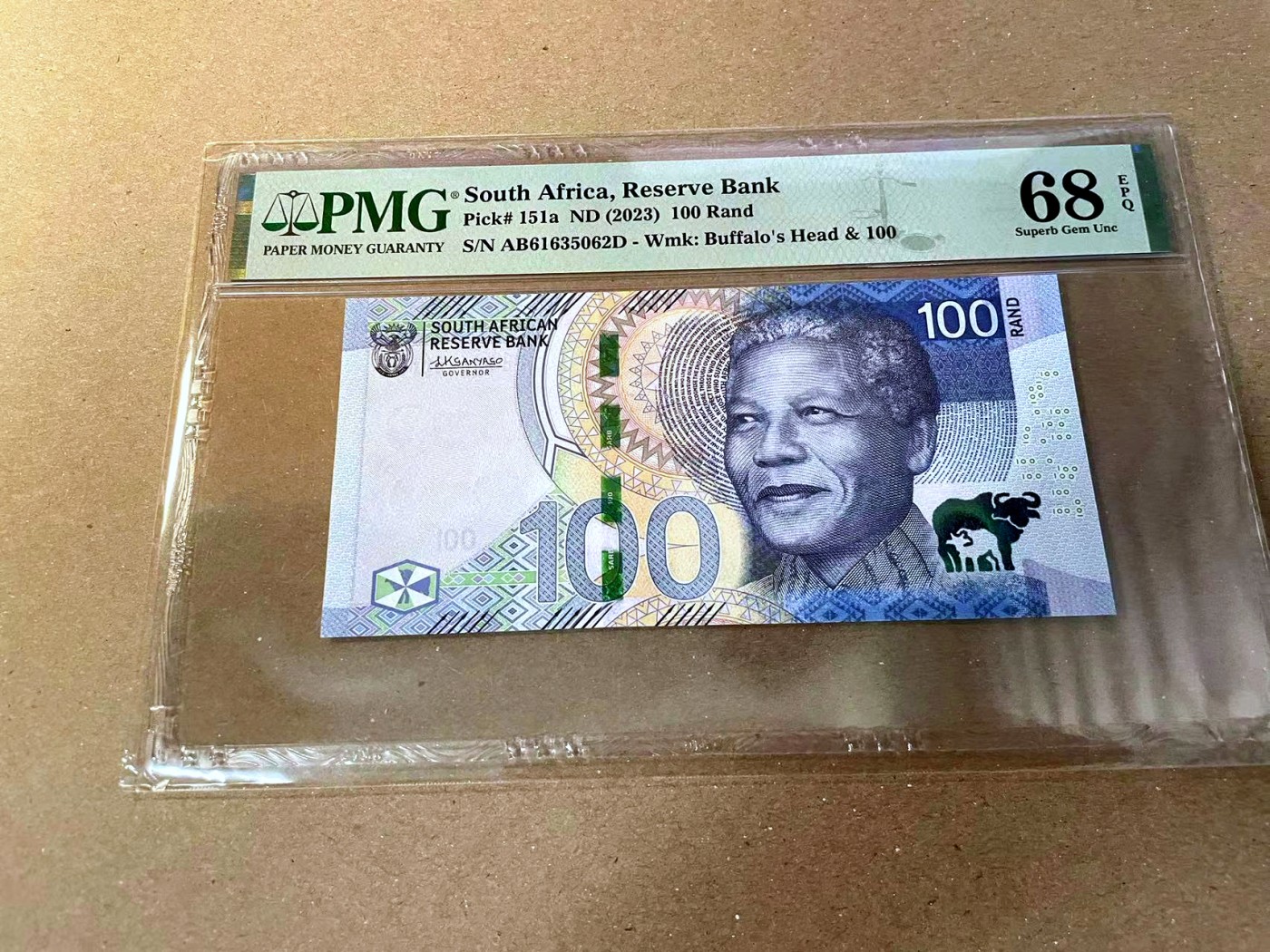 【Blue Auction】✨世界纸币精拍第466期【精】 【无47】南非 2023年100兰特 PMG68EPQ 超高分