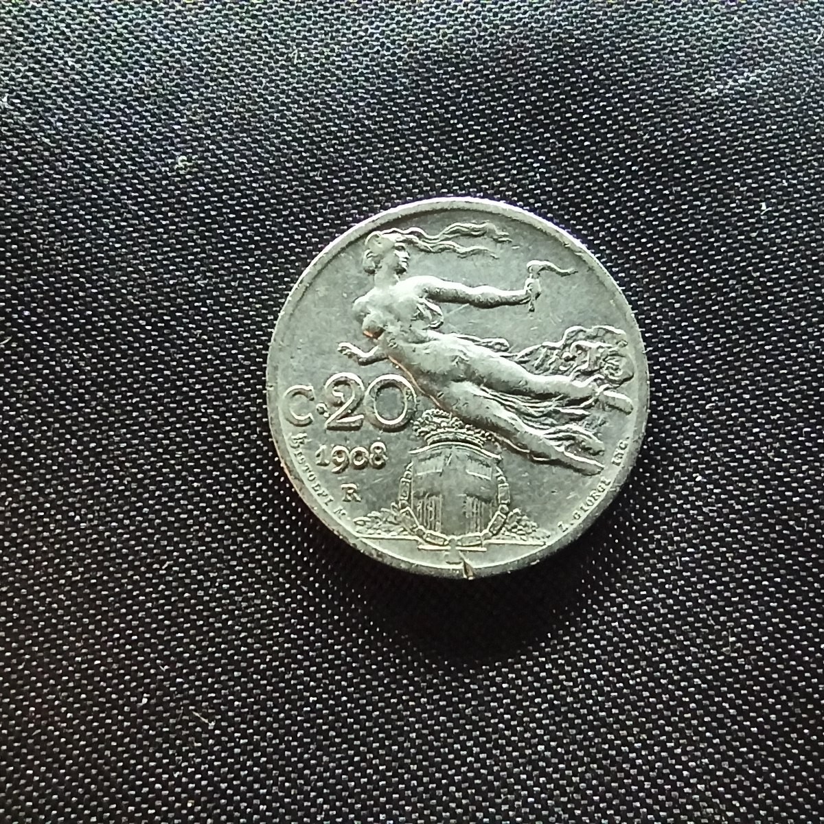 邮泉阁限时拍卖第四场 意大利硬币专场 意大利王国1908年20分